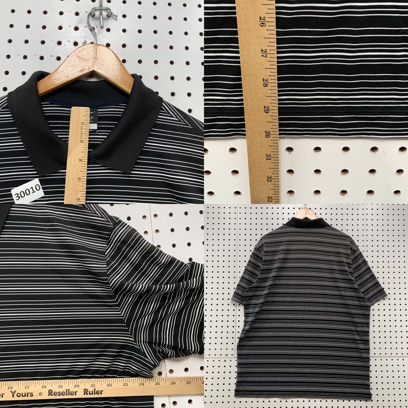 Nike VINTAGE Nike Golf Polo Shirt Mens XL Black Gray Striped Short Sleeve Nike Dri-Fit 24.5x30 Mens Shirts Polo Golf Size US XL / EU 56 / 4 - 9 Thumbnail
