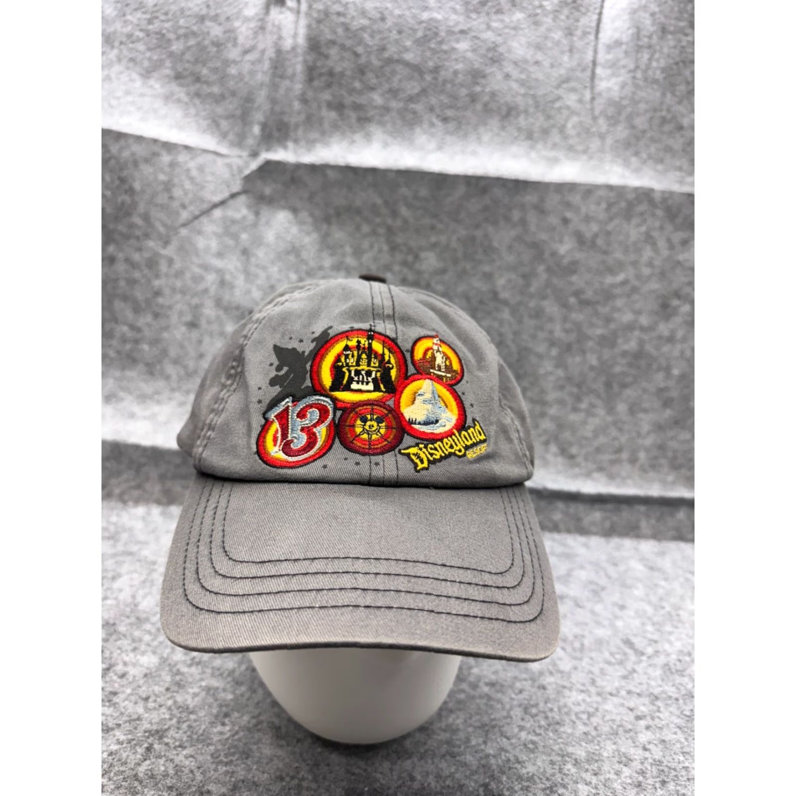 Disney Disney Disneyland Resort Hat Cap Strap Back Adult OS Gray Cotton Twill Disney Cap, Baseball, Adjustable, Lightweight, Unisex Adults Size ONE SIZE - 2 Thumbnail