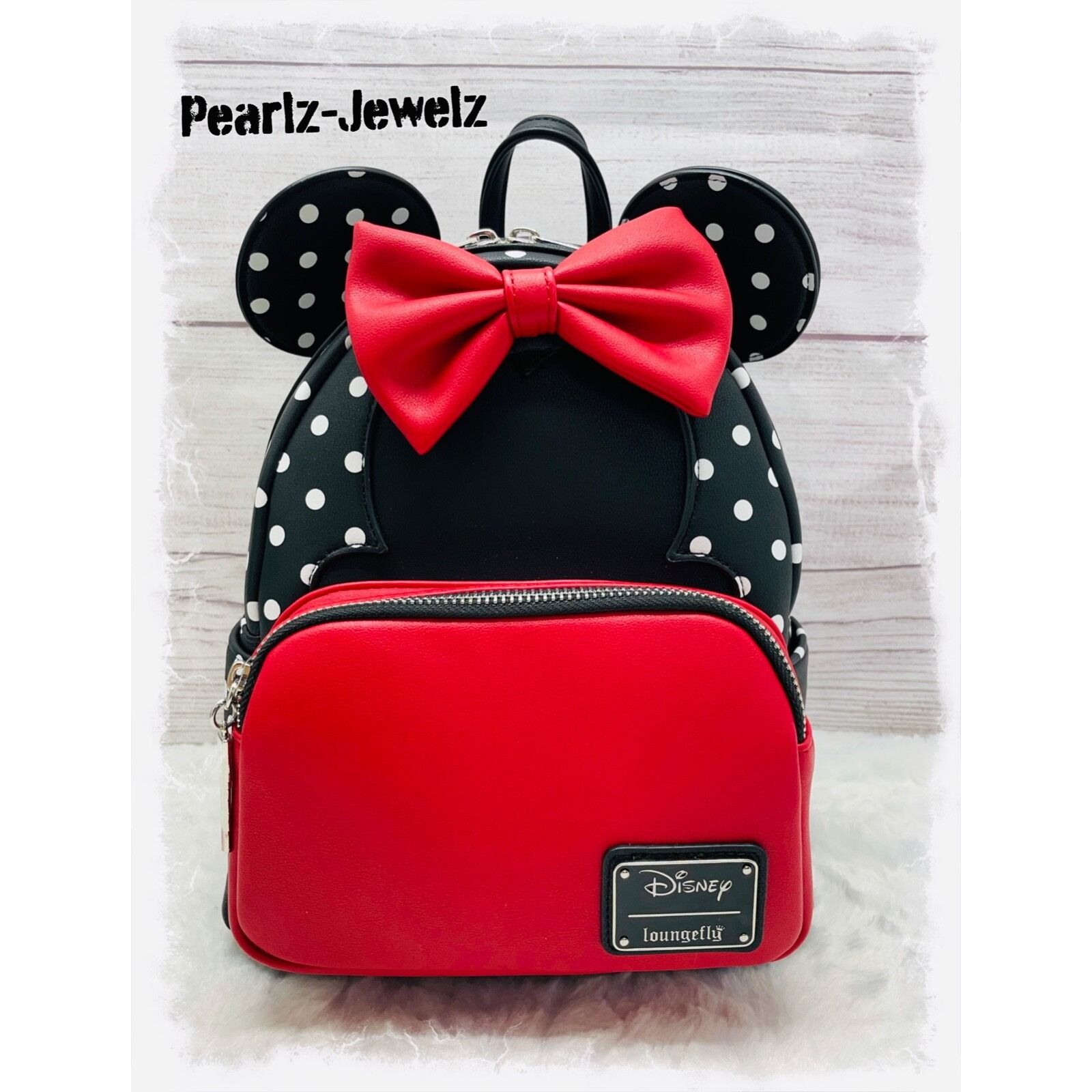 Disney Loungefly Disney Minnie Mouse Polka Dots Black & Red Bow Min Size ONE SIZE - 1 Thumbnail