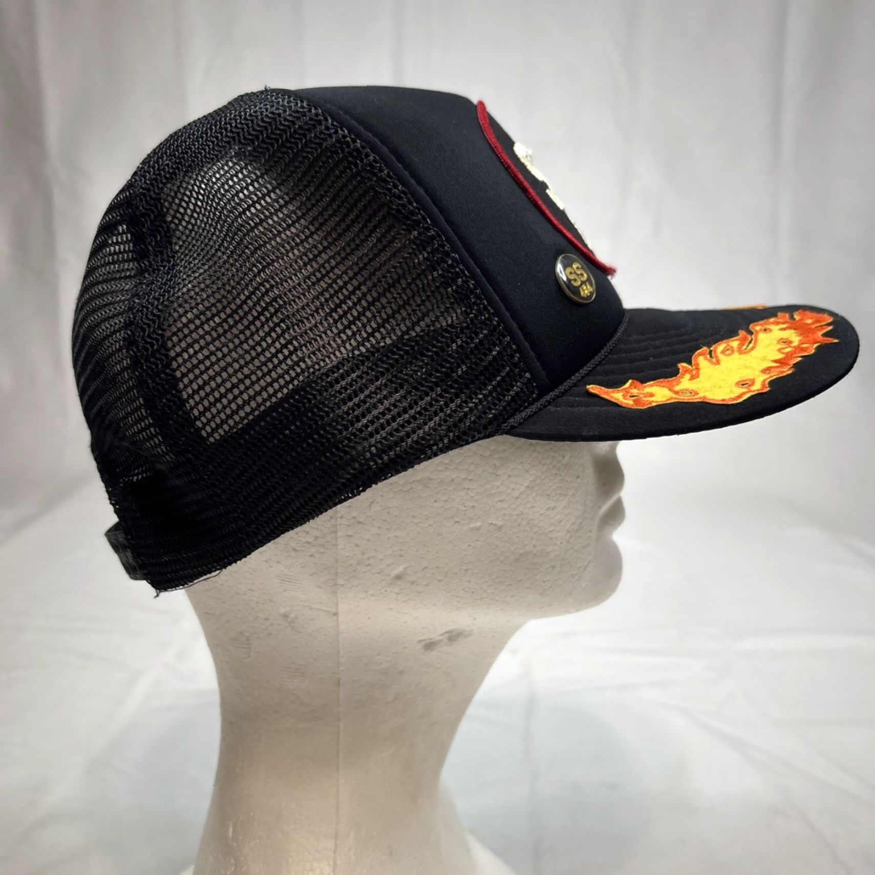 Vintage Chevrolet Trucker Hat SS 454 Patch Black One Size Men Size ONE SIZE - 4 Thumbnail