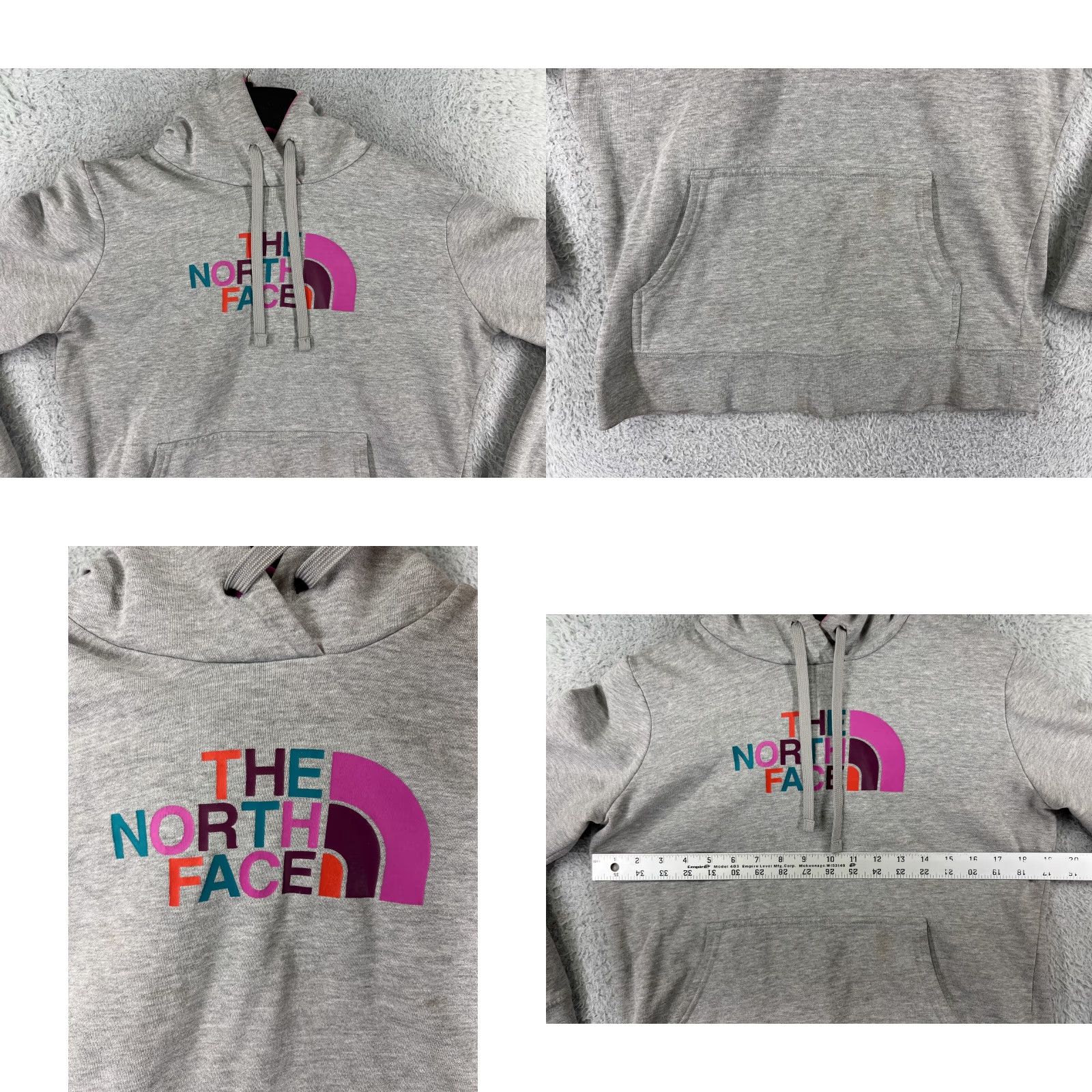 The North Face The North Face Womens Hoodie Sweater Medium Gray Cotton Blend Pocket Logo Crew Neck Pullover Size M / US 6-8 / IT 42-44 - 8 Thumbnail