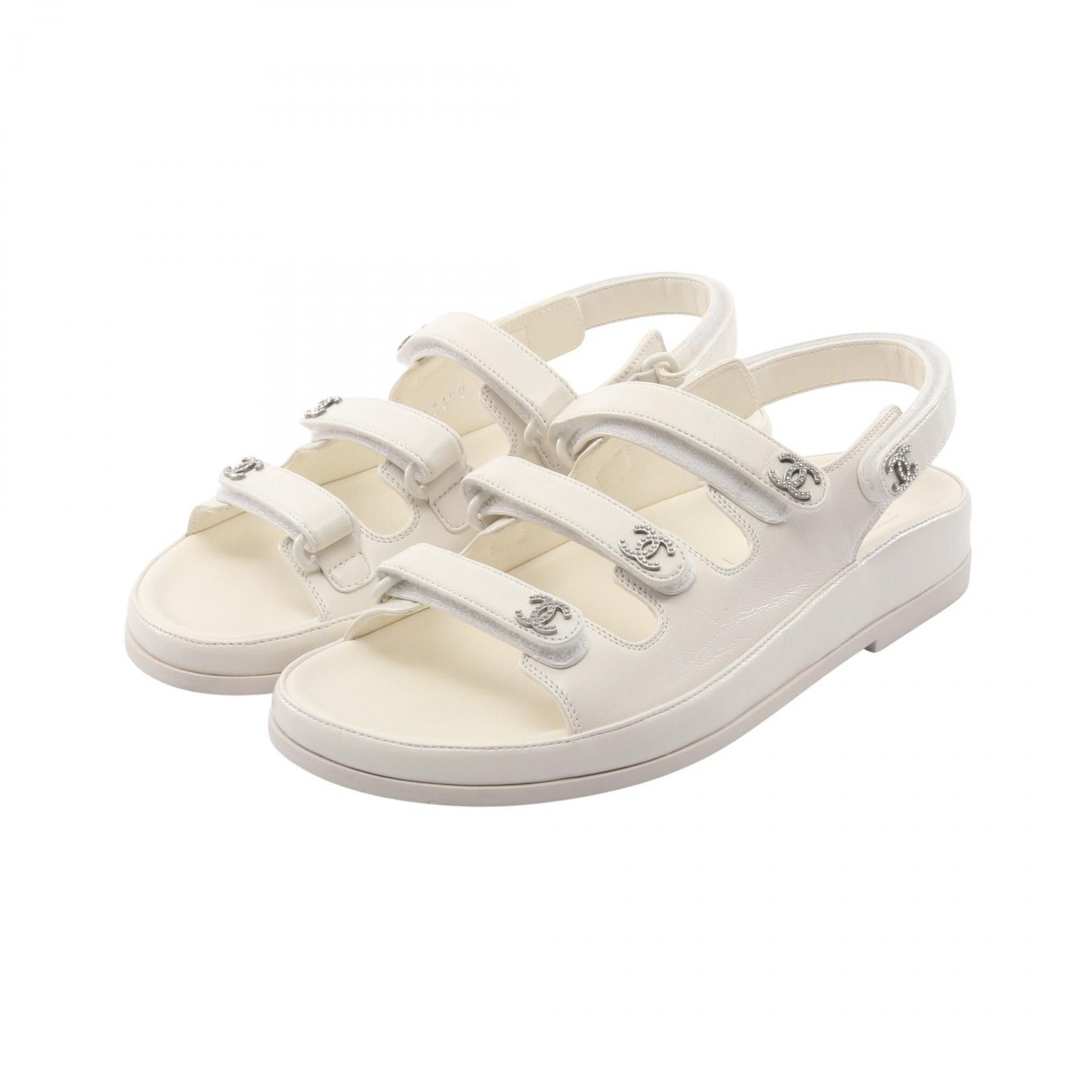 Chanel Chanel Chanel Coco Mark Leather Sandals Leather Shoes DUTY FREE for USA Size ONE SIZE - 1 Thumbnail