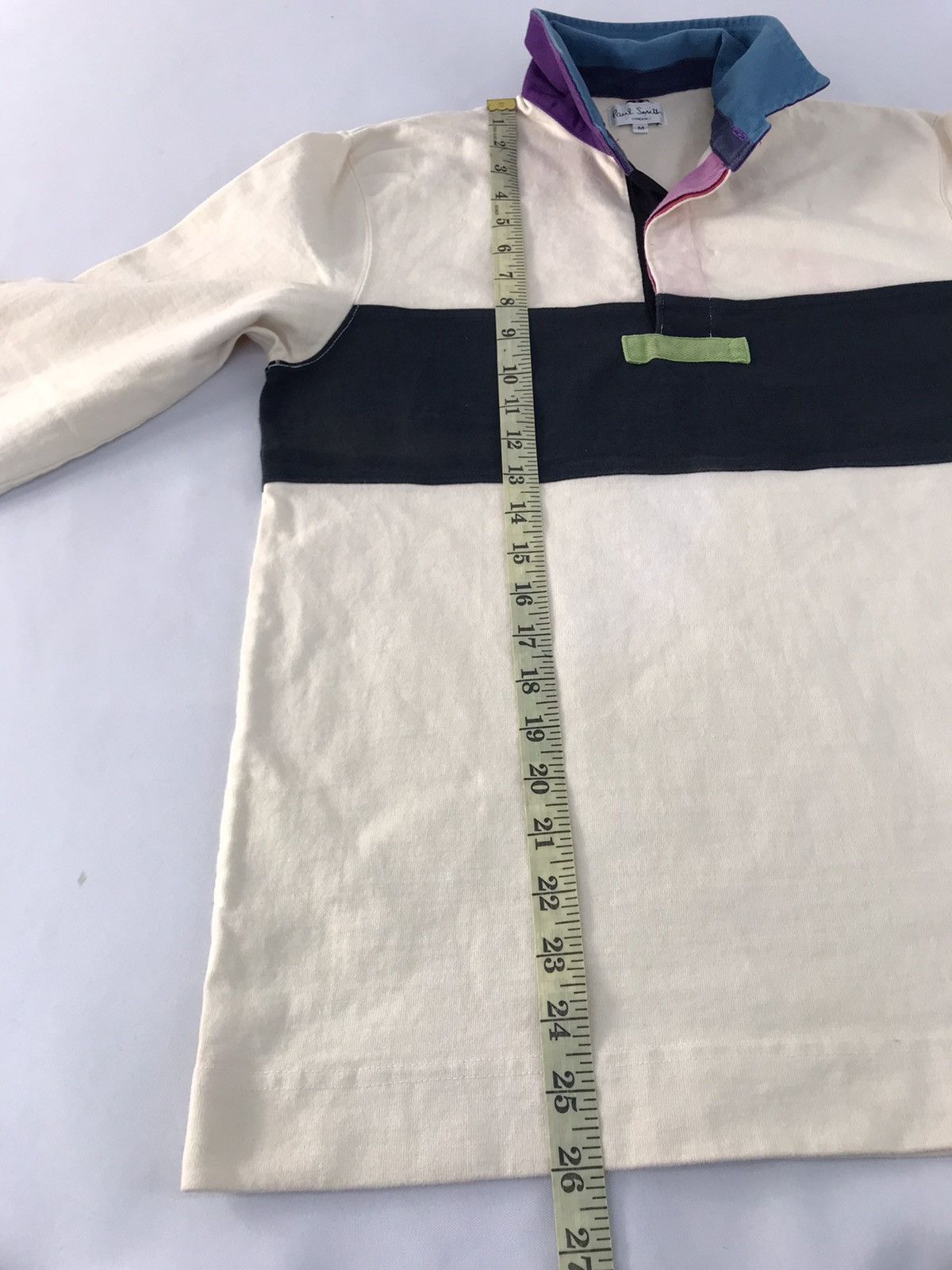 Designer Paul Smith London Striped Chest Block Polo Printed Size US M / EU 48-50 / 2 - 9 Thumbnail