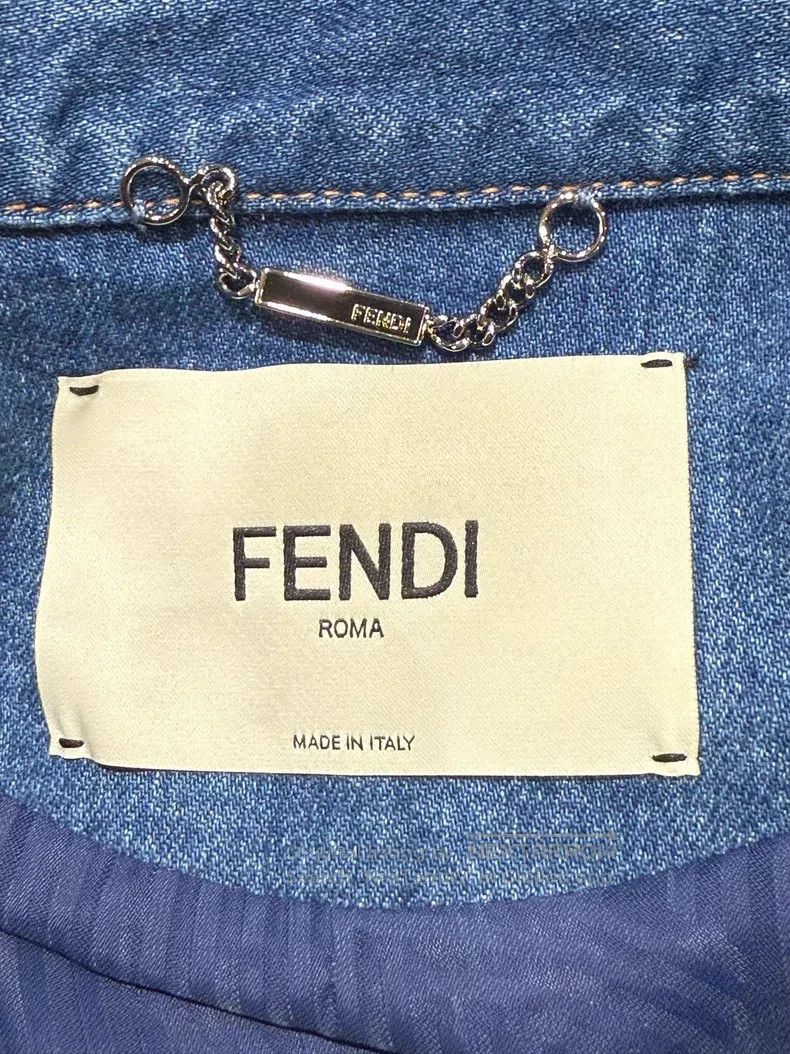 Fendi Fendi Beach Sequin Letter Logo Embroidered Denim Jacket Size XXS / US 00 / IT 34 - 5 Thumbnail