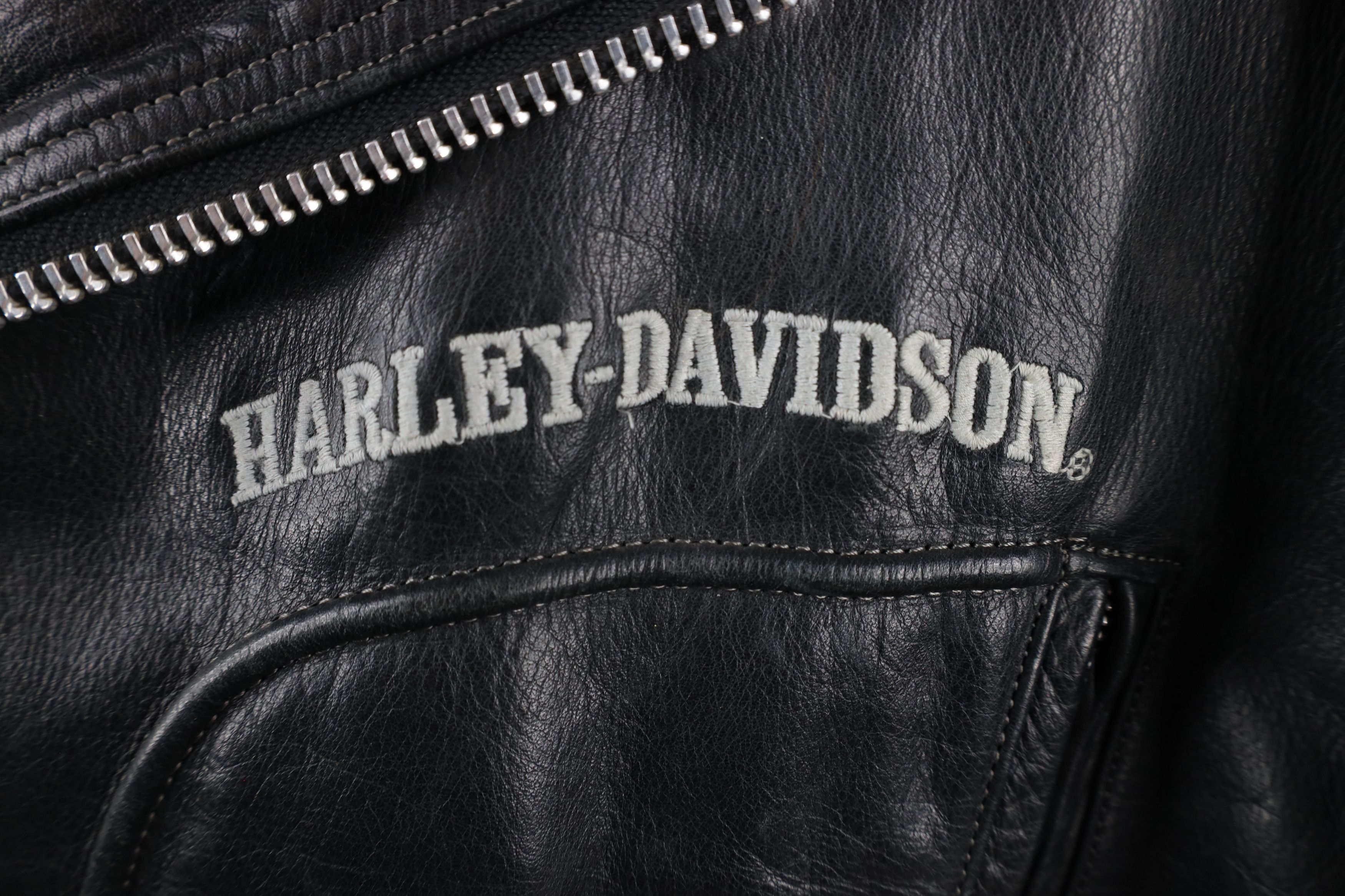 Harley Davidson × Vintage Vintage 90s Harley Davidson Leather Motorcycle Jacket Size US L / EU 52-54 / 3 - 4 Thumbnail