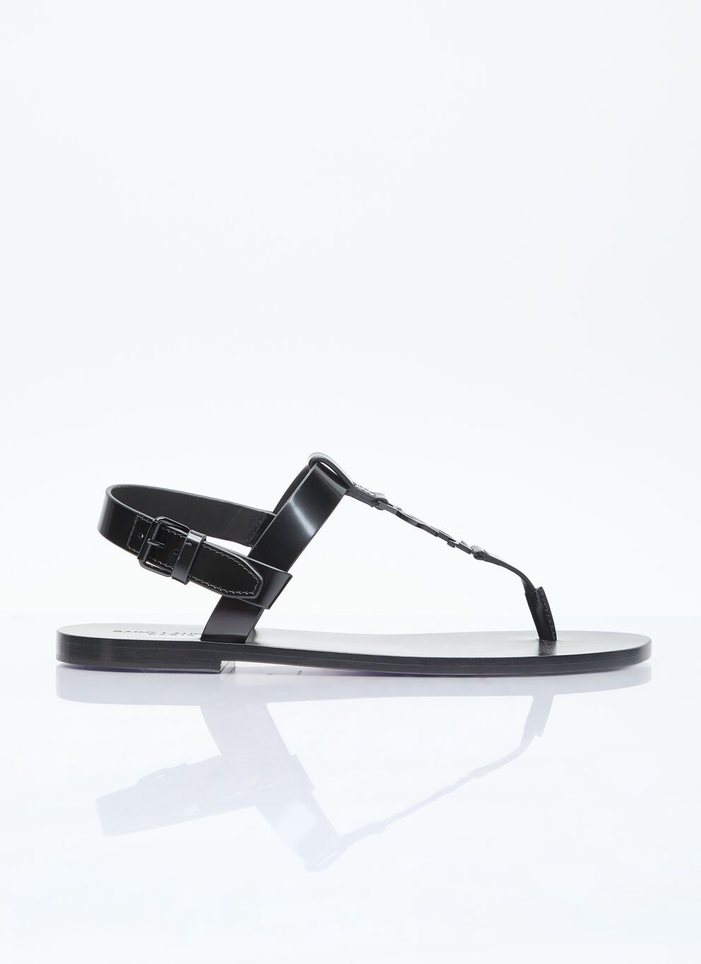 image of Saint Laurent Paris Cassandre Sandals in Black, Men's (Size 10)