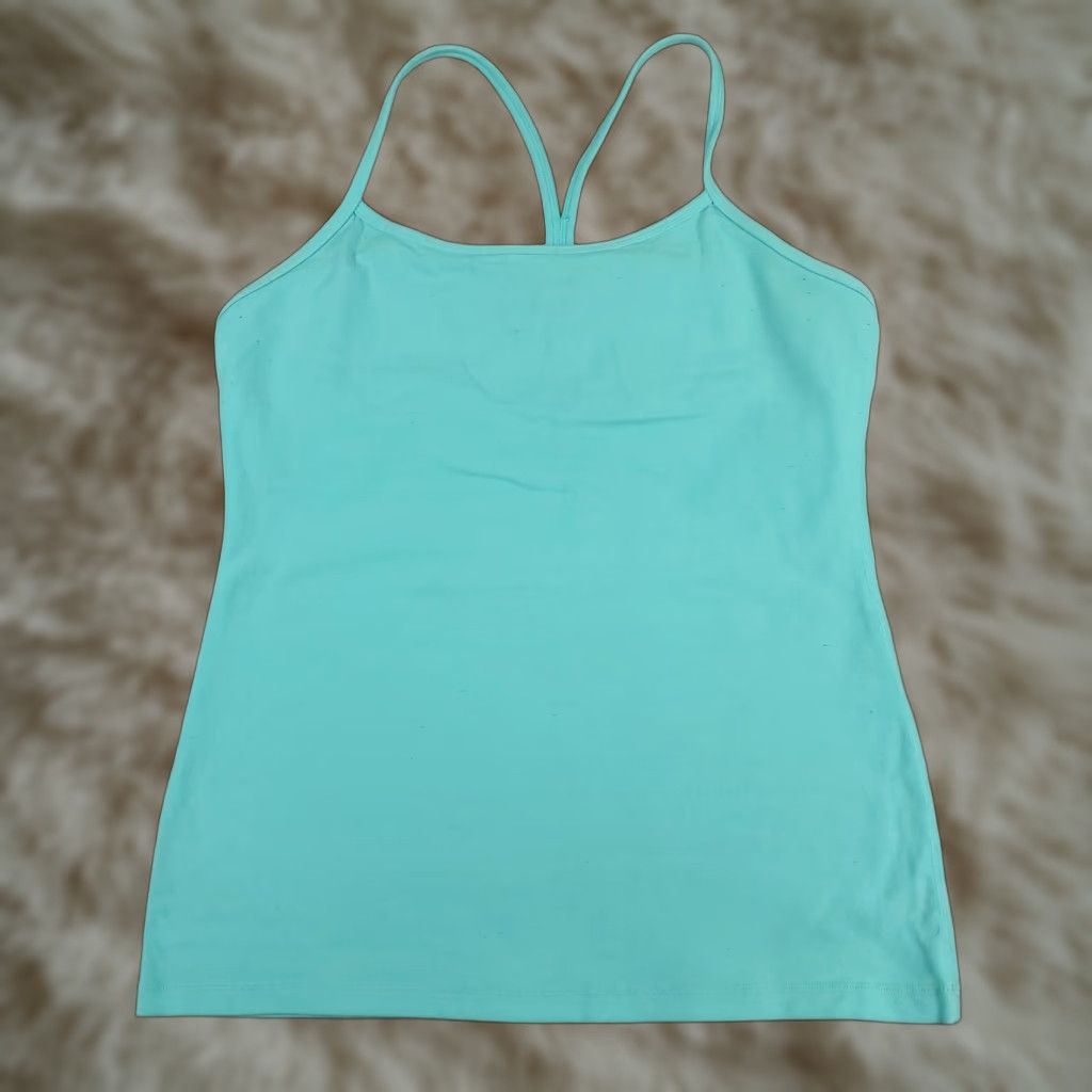 Lululemon Lululemon Tank Top Womens 10 Turquoise Striped Sleeveless Pullover Round Neck Activewear Casual Size L / US 10 / IT 46 - 1 Thumbnail