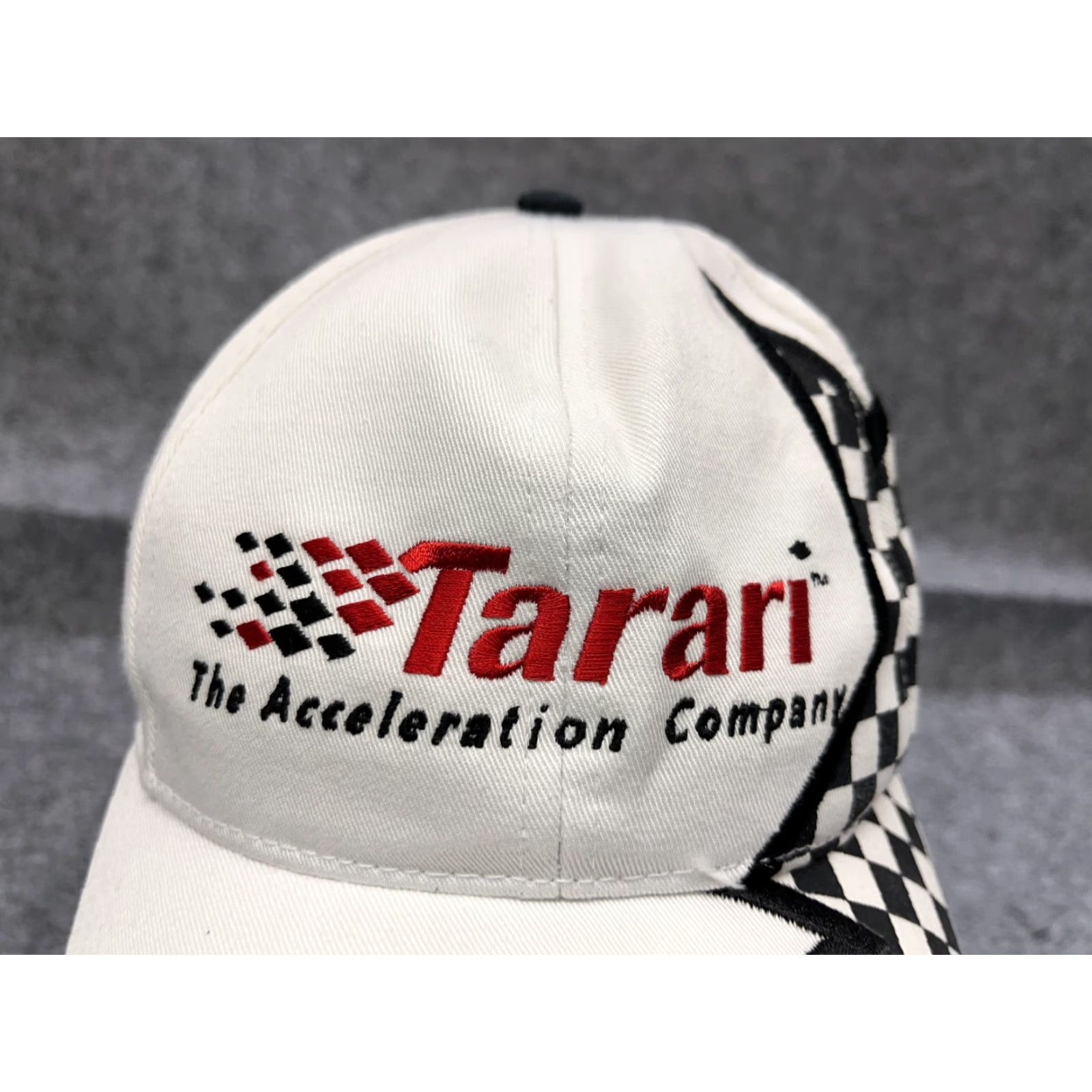 Katin Kati Tarari Acceleration Company Hat Cap Strap Back Adult One Size White Check Cotton Baseball Cap Mens Hat Cap One Size White Check Cotton Size ONE SIZE - 2 Thumbnail