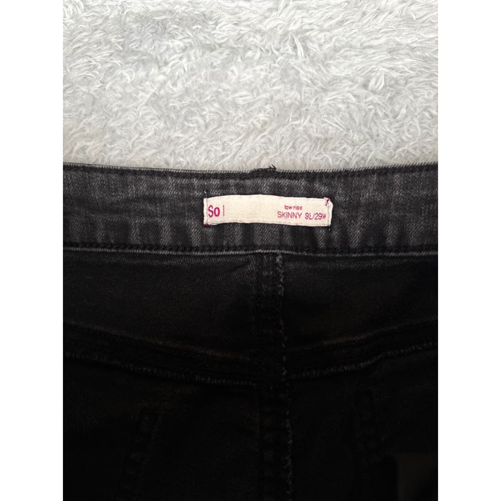 Vintage SO Jeans Womens Jeans Skinny Black Denim 30x29 Juniors Adult Regular 30 Black Embroidered 9 2000s Cowboy Southwestern Designer Mens Womens Girls Boys Size 30" / US 8 / IT 44 - 6 Thumbnail