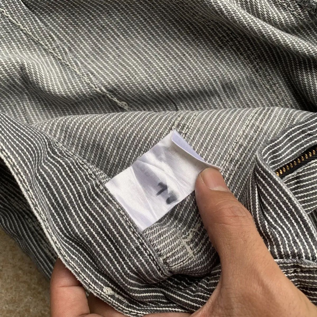 Dogtown × Japanese Brand × OVER THE STRiPES DISTRESSED! JAPANESE Hickory Work Wear Double Knee Pants Size US 34 / EU 50 - 13 Thumbnail