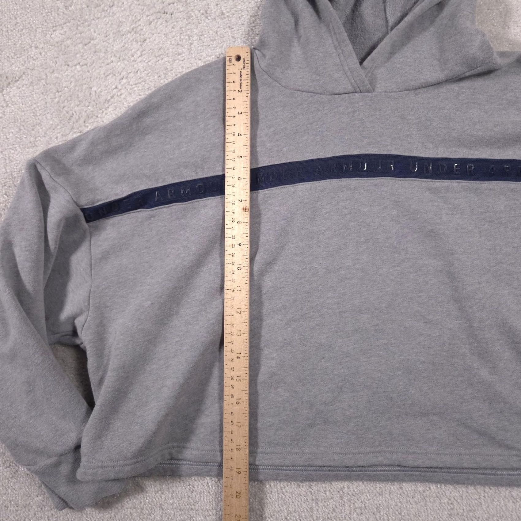 Under Armour VINTAGE Under Armour Hoodie Sweatshirt Womens Large Gray Project Rock Crop Bull Loose Size L / US 10 / IT 46 - 6 Thumbnail