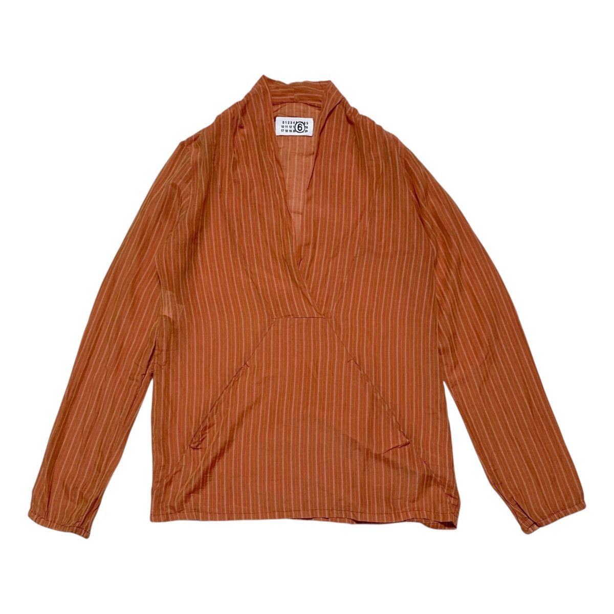 Maison Margiela Maison Martin Margeila V Neck Shirt Stripe Orange Size S / US 4 / IT 40 - 2 Thumbnail