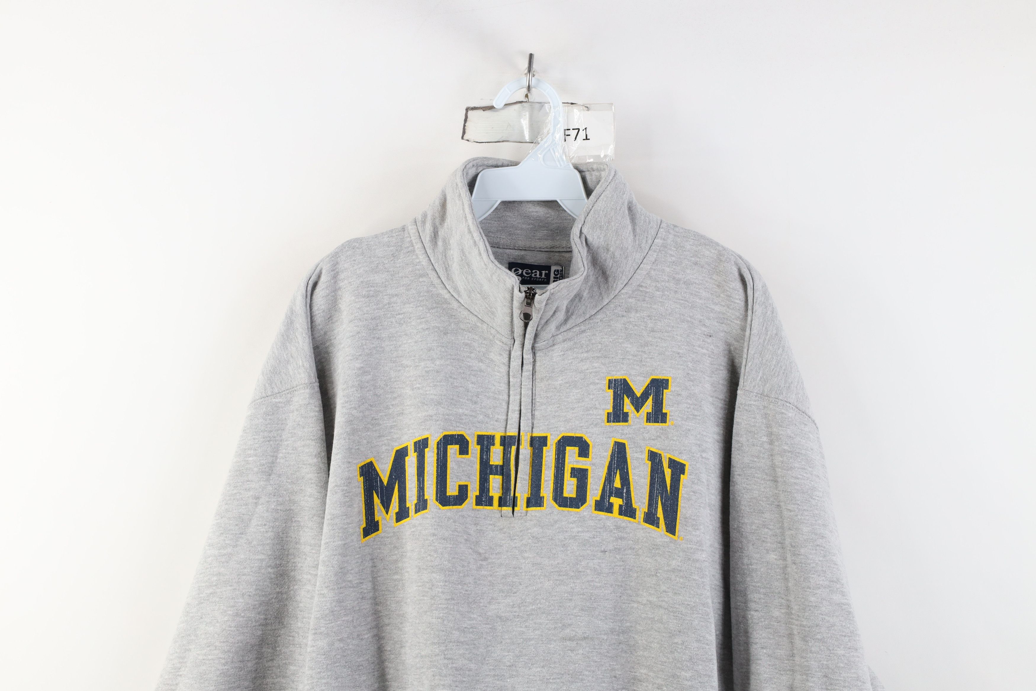 Vintage Vintage University of Michigan Quarter Half Zip Sweatshirt Size US XL / EU 56 / 4 - 2 Thumbnail