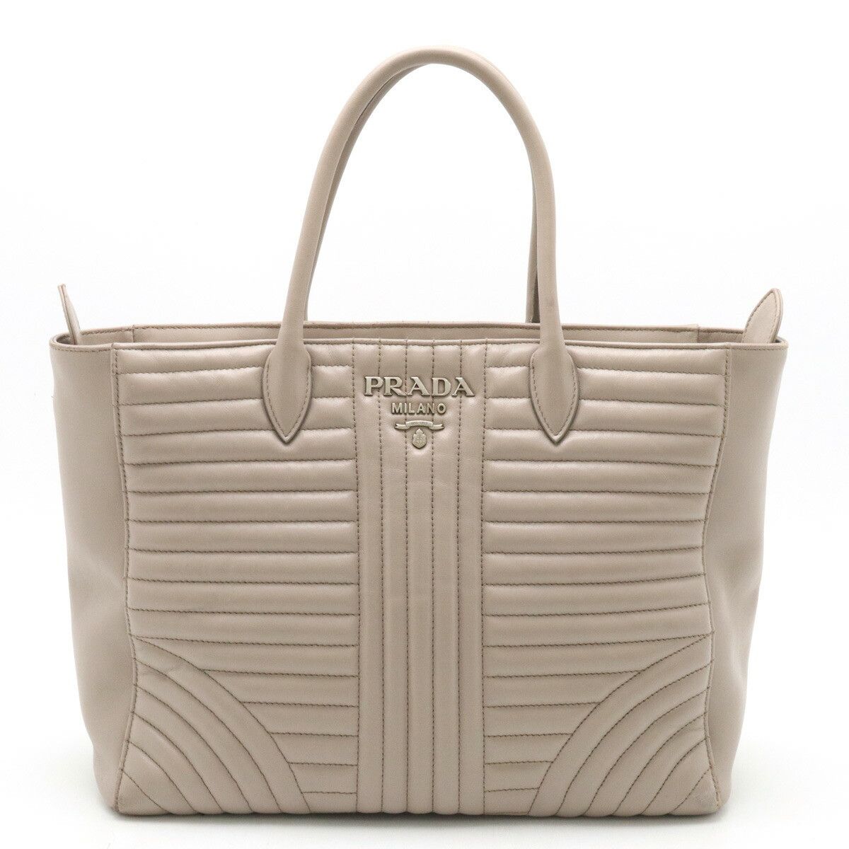 Prada Prada Diagramme Leather Handbag Leather Tote Bag 1Ba195 in Grey, Women's