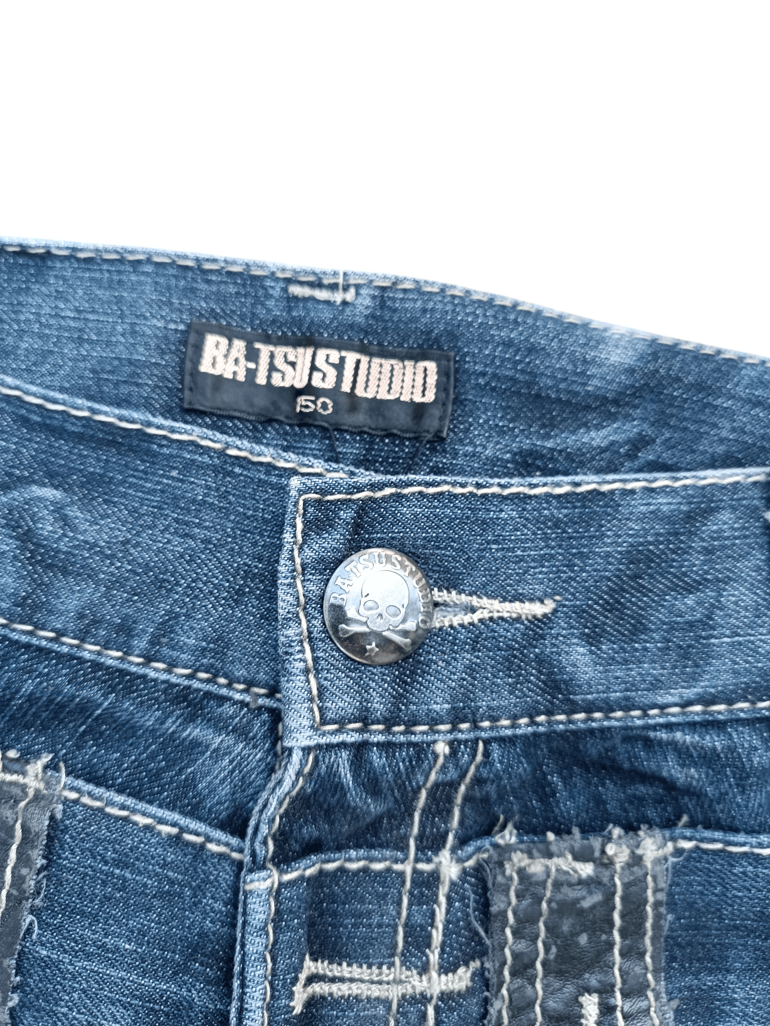 Japanese Brand RARE 🔥 Ba-tsu Studio Double Waist Patchwork Denim Jeans Size US 28 / EU 44 - 11 Thumbnail