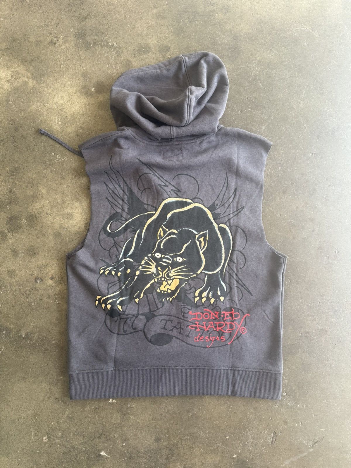 Ed Hardy ED HARDY GRAPHIC SLEEVE LESS HOODIE M Size US M / EU 48-50 / 2 - 2 Thumbnail