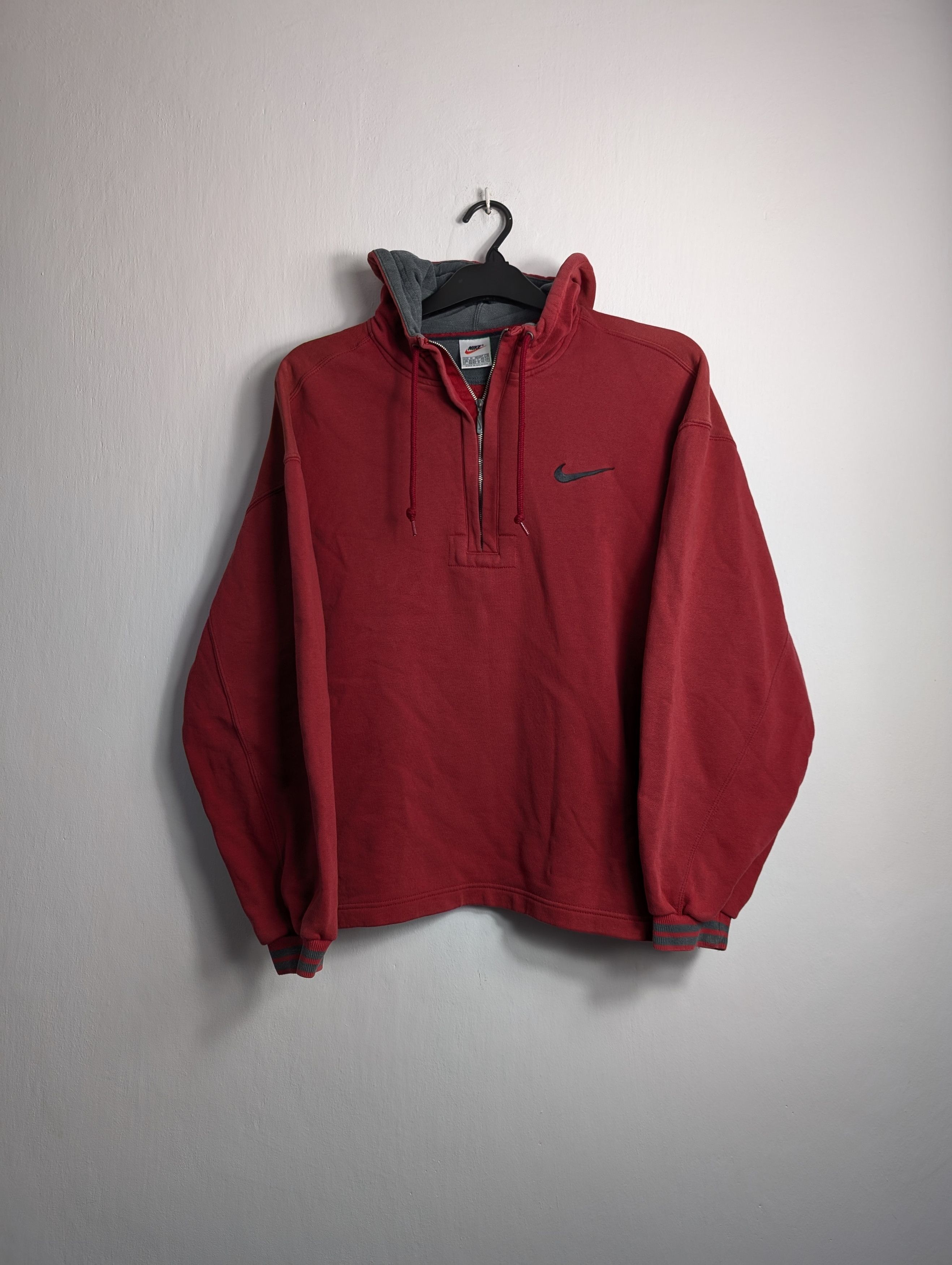 Nike × Vintage Vintage Nike 90s Burgundy Hoodie Size US M / EU 48-50 / 2 - 1 Thumbnail