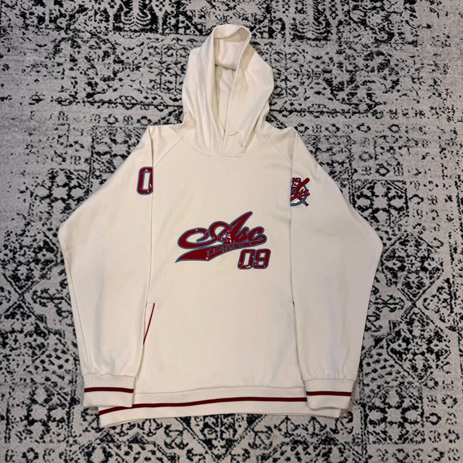 Vintage Vintage White Cotton Hoodie Size XL Asc League Hip Hop Size US XL / EU 56 / 4 - 1 Thumbnail