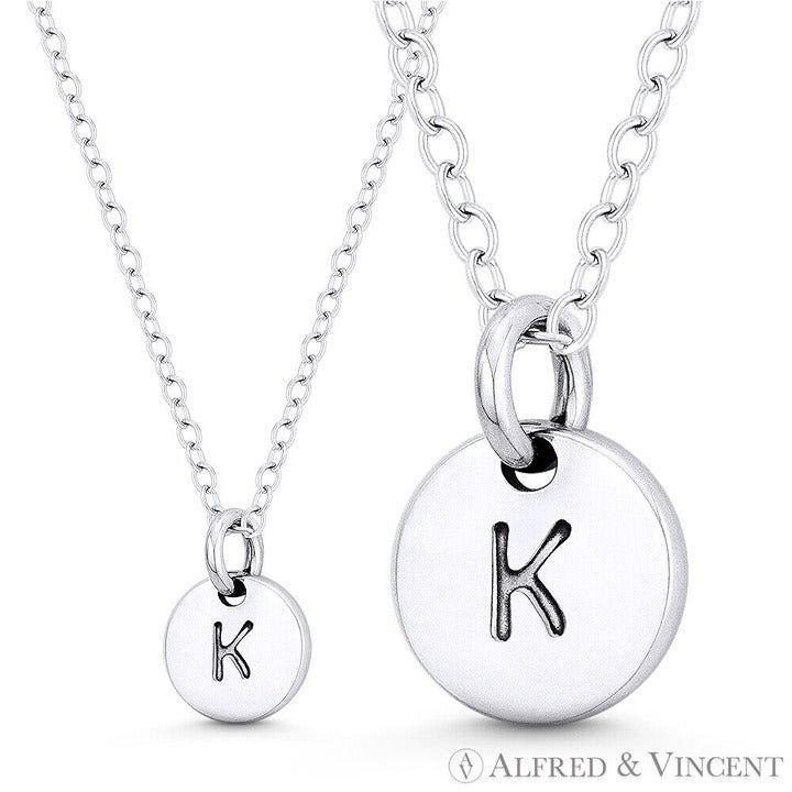 Other Initial Letter "K" Engraved Tiny Circle Pendant Size ONE SIZE - 1 Preview