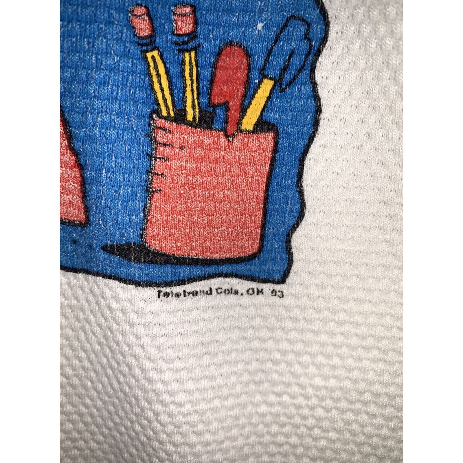 Vintage VINTAGE HL Miller Gold Womens T-Shirt Funny Cat Graphic 1993 Waffle Knit White Large-11386 Size L / US 10 / IT 46 - 3 Thumbnail