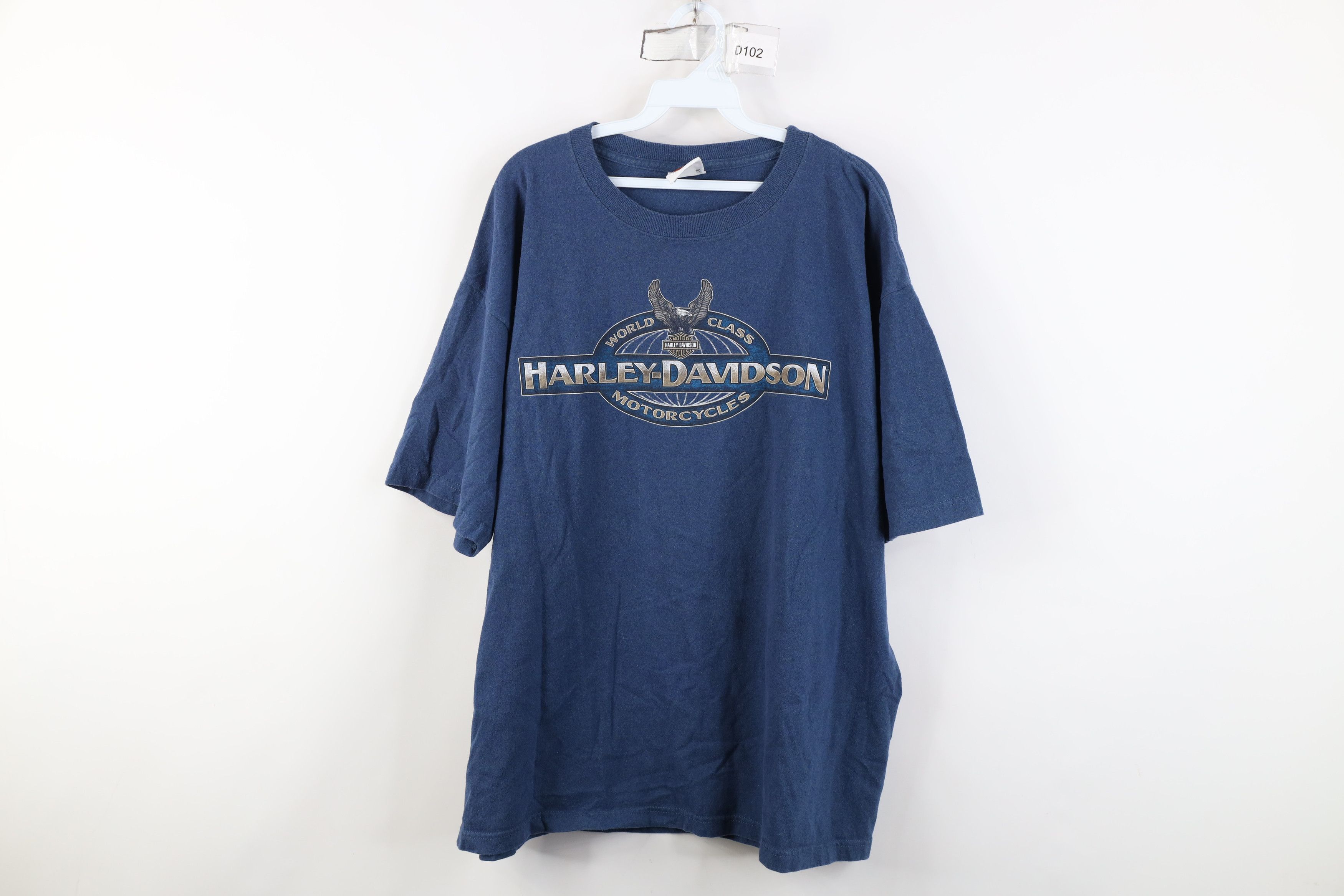 Harley Davidson Vintage Y2K Harley Davidson Spell Eagle World T-Shirt Blue Size US XL / EU 56 / 4 - 1 Thumbnail