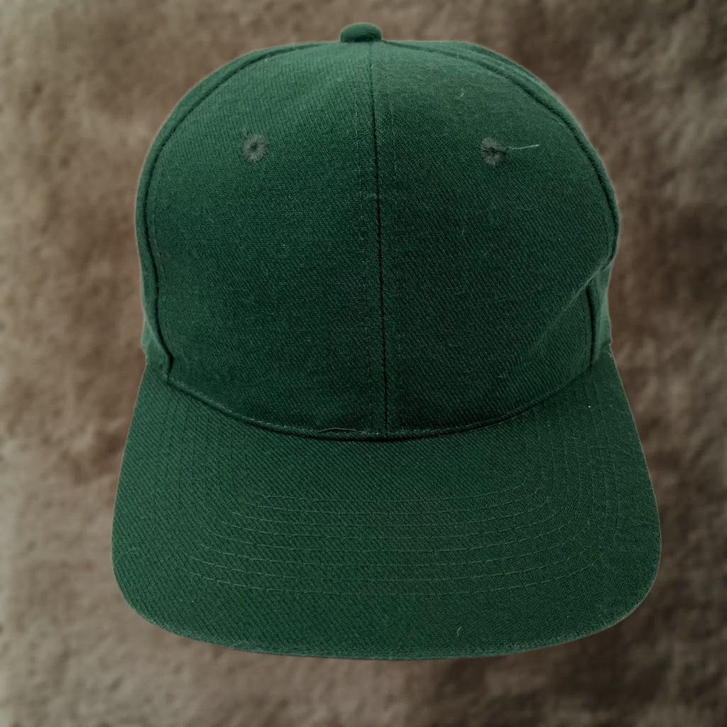 Vintage VINTAGE KC Hat Snap Back One Size Green Solid Wool Blend Twill Blank Baseball Size ONE SIZE - 1 Thumbnail