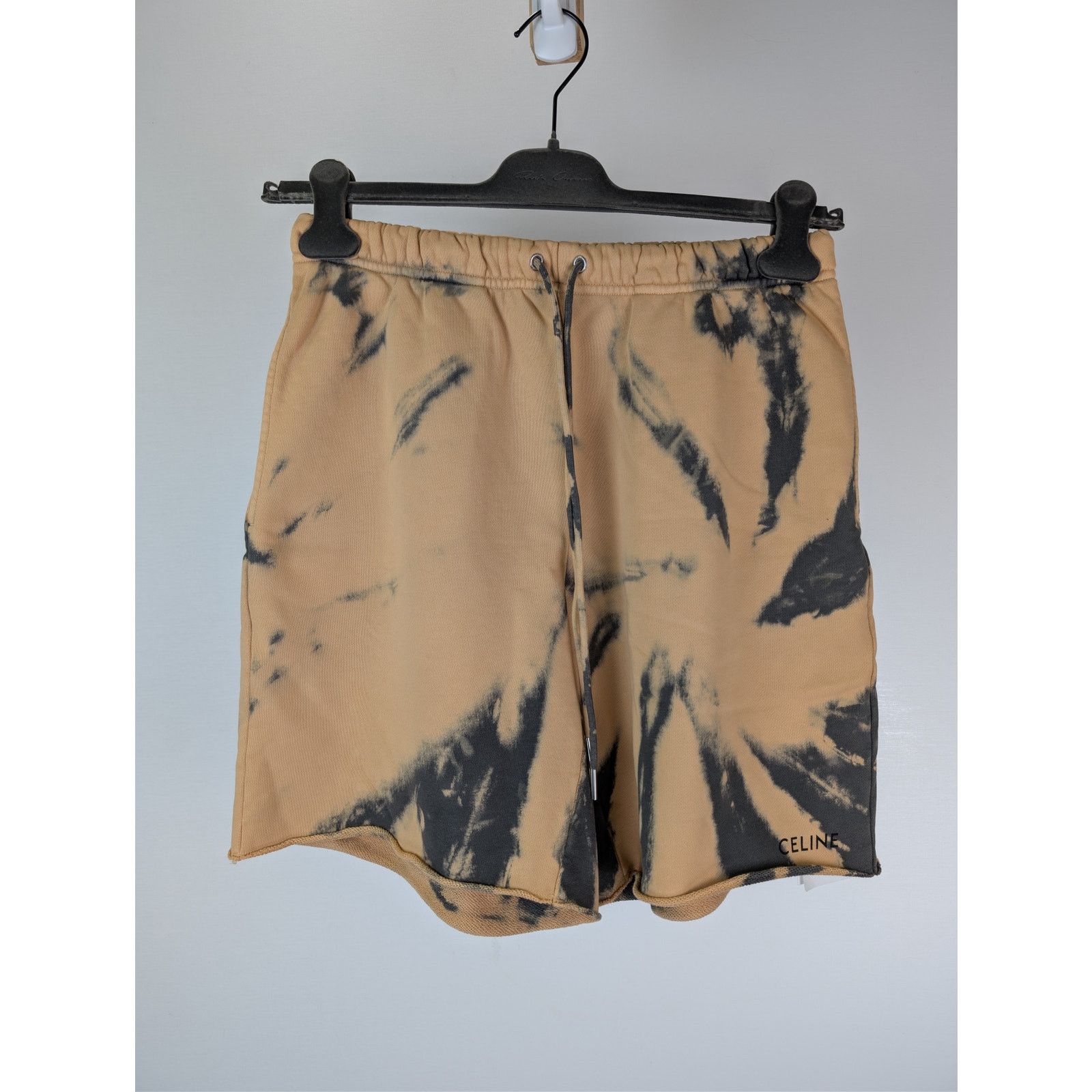 Celine o1rshd1 Tie-Dye Cotton Fleece Shorts in Grey/Beige/Black Size US 30 / EU 46 - 2 Thumbnail