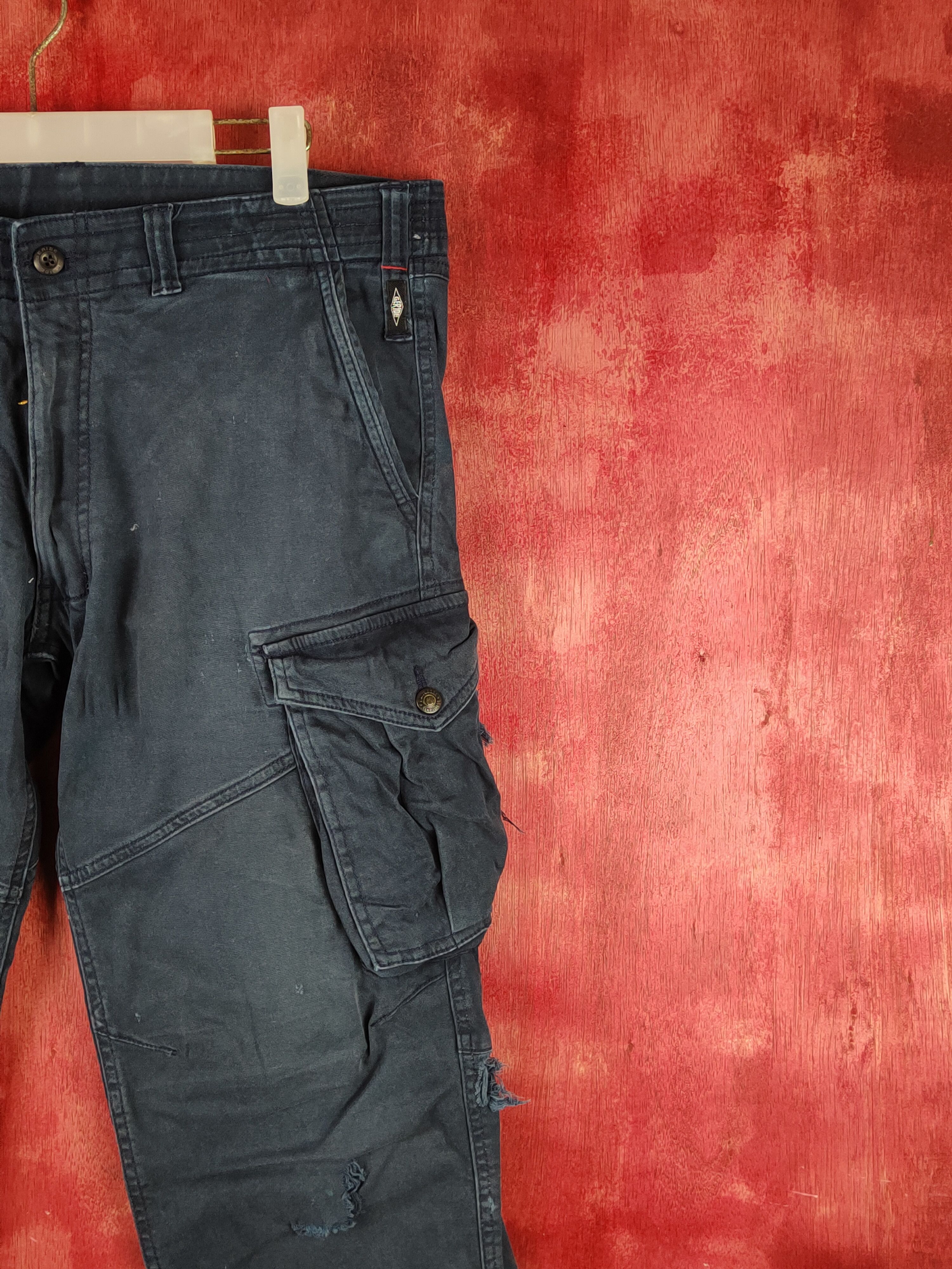 Japanese Brand Geride Dark Blue Multipocket Tactical Cargo Pants #S2152 Size US 34 / EU 50 - 6 Thumbnail
