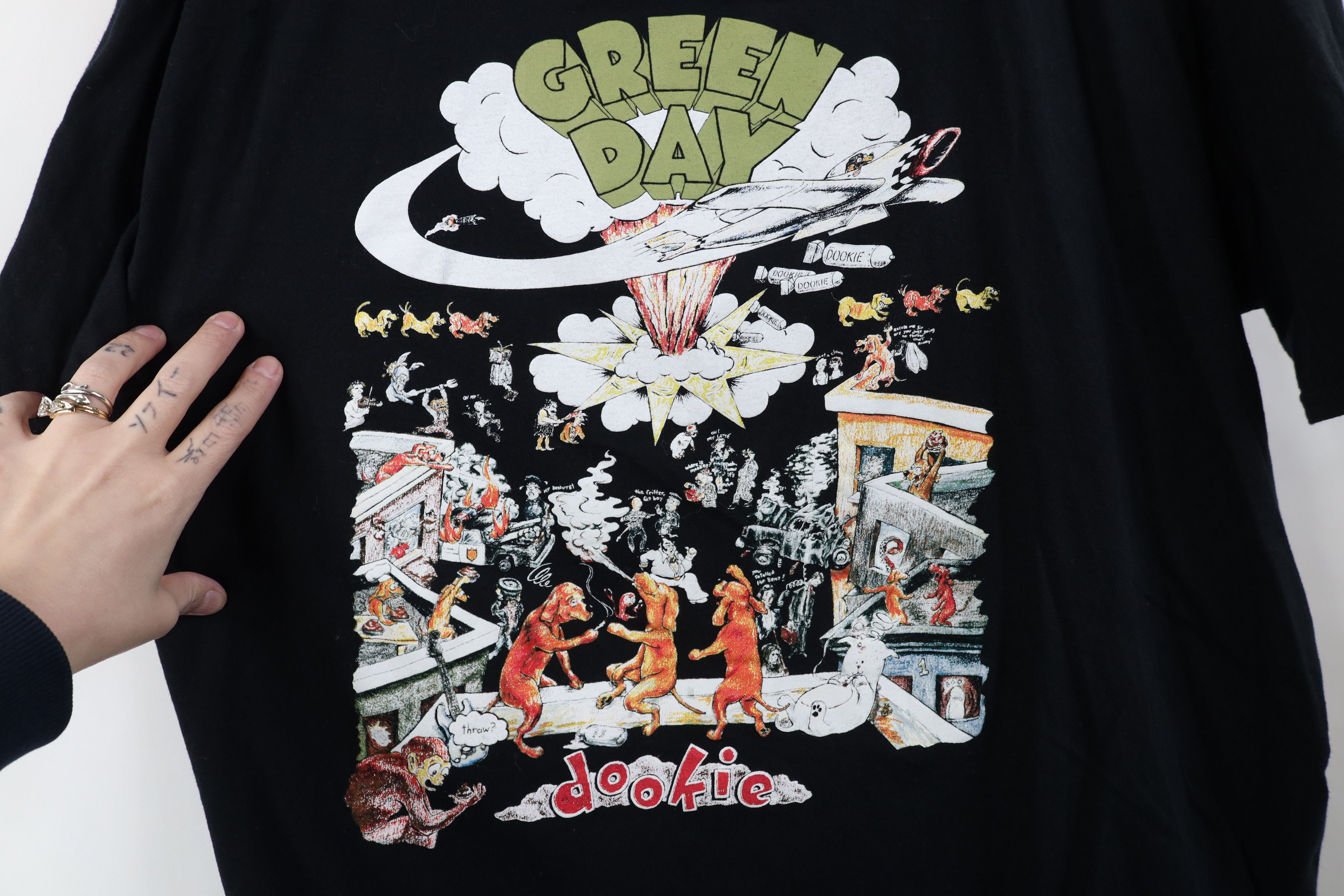 Vintage Retro Y2K Dookie Green Day Band Short Sleeve T-Shirt Black Size US XXL / EU 58 / 5 - 4 Thumbnail