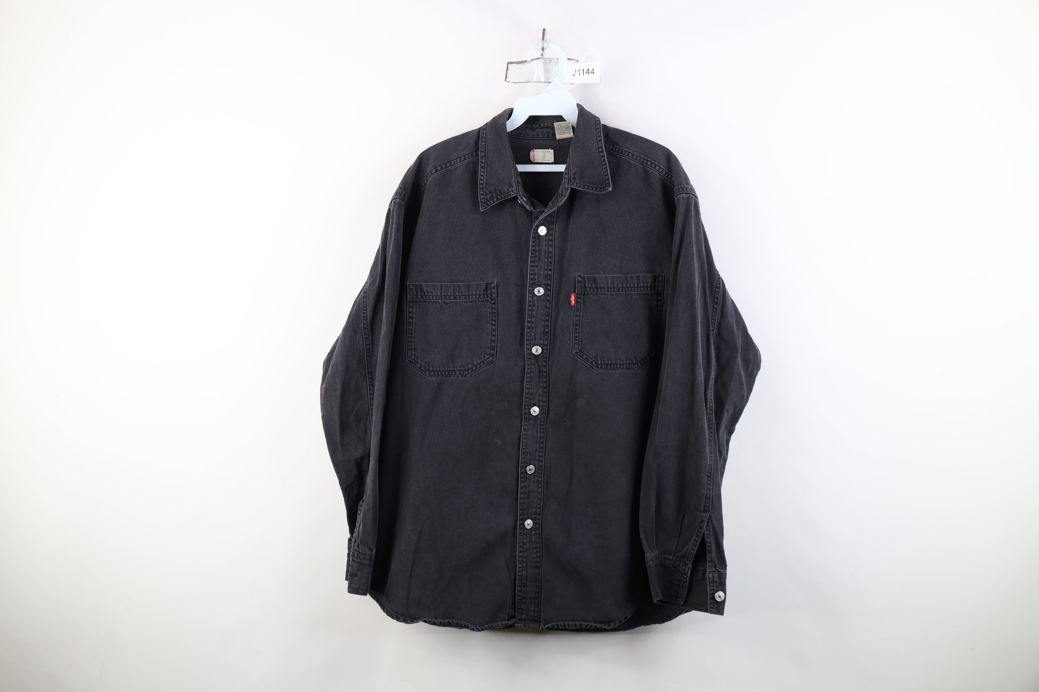 Levi's Vintage Y2K 2003 Levis Denim Jean Collared Buton Shirt Black Size US M / EU 48-50 / 2 - 1 Thumbnail