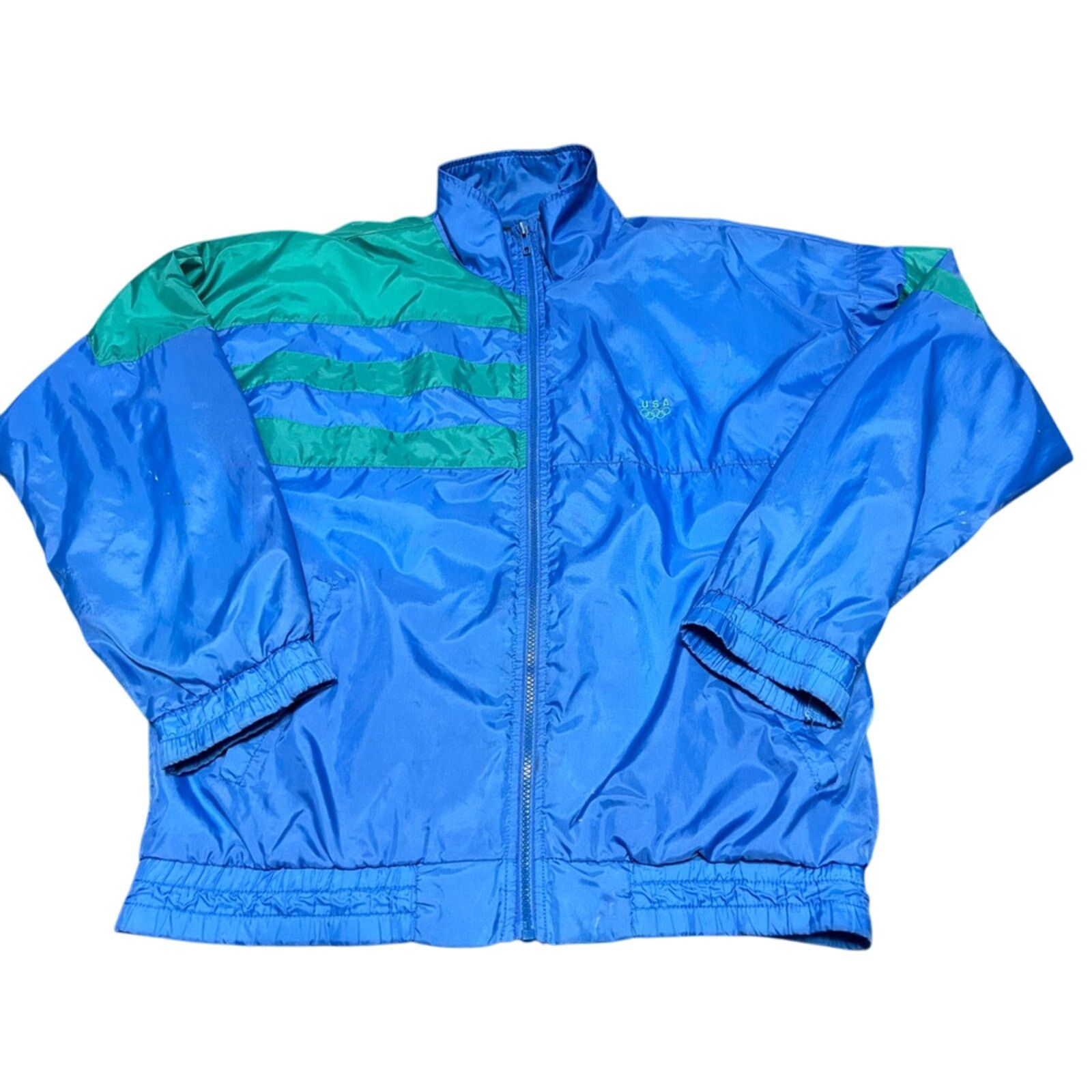 Vintage Vintage USA Olympic Windbreaker Jacket 90s JC Penny Nylon Size US M / EU 48-50 / 2 - 1 Thumbnail