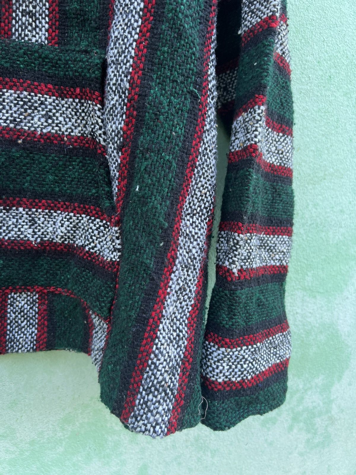 Japanese Brand Vintage VEL-MEX Mexican Baja Hoodie Drug Rug Striped XL Size US L / EU 52-54 / 3 - 9 Thumbnail