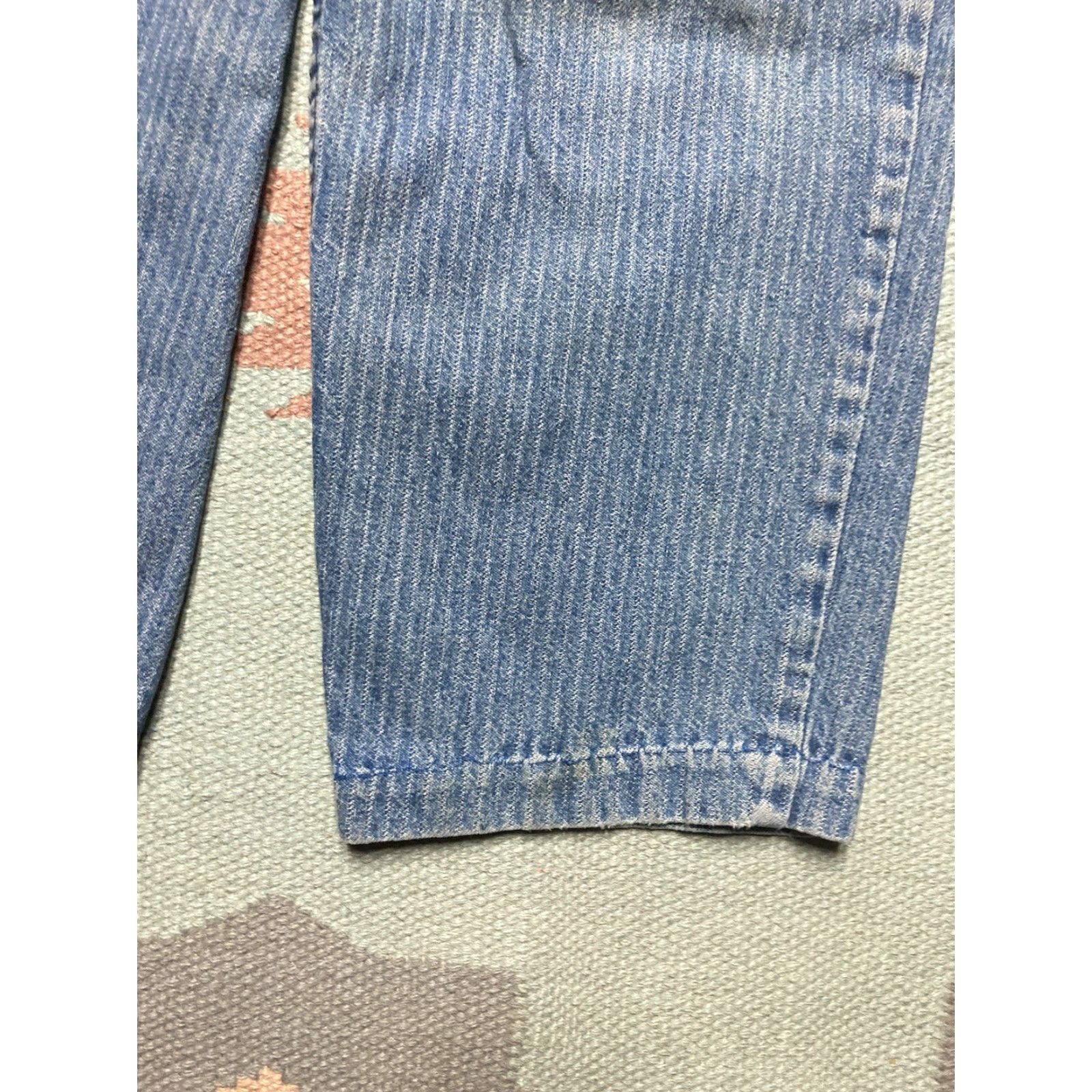 Levi's Vintage Levi’s jeans pinstripe white tab tapered leg USA made Women 24x26.5 Size 42" / US 20 - 6 Thumbnail