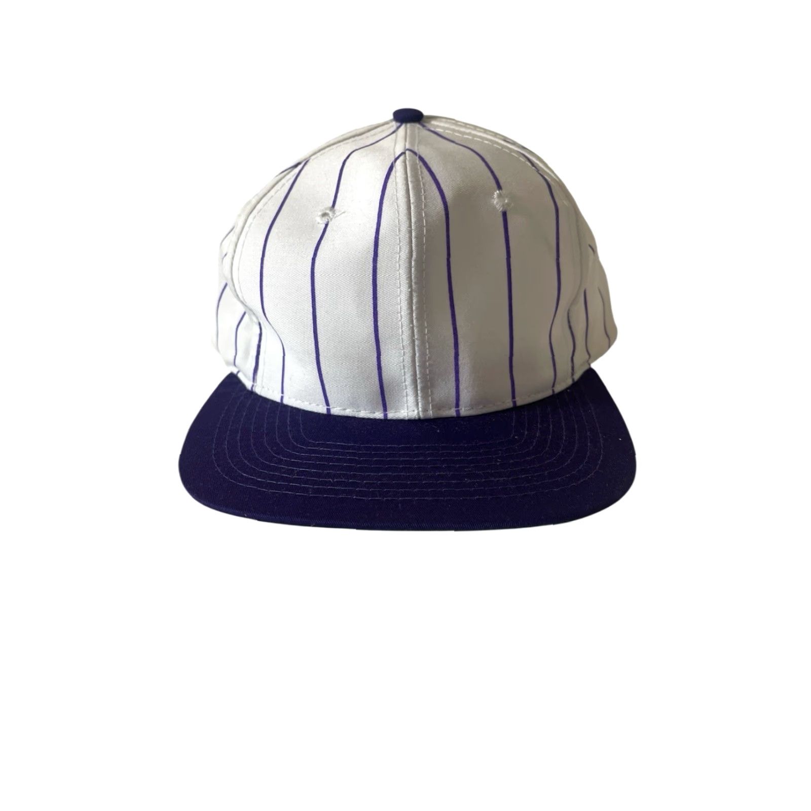 Vintage VINTAGE Headmaster Snapback Hat Mens OSFA White Pinstripe 90s Deadstock NWOT Size ONE SIZE - 2 Thumbnail