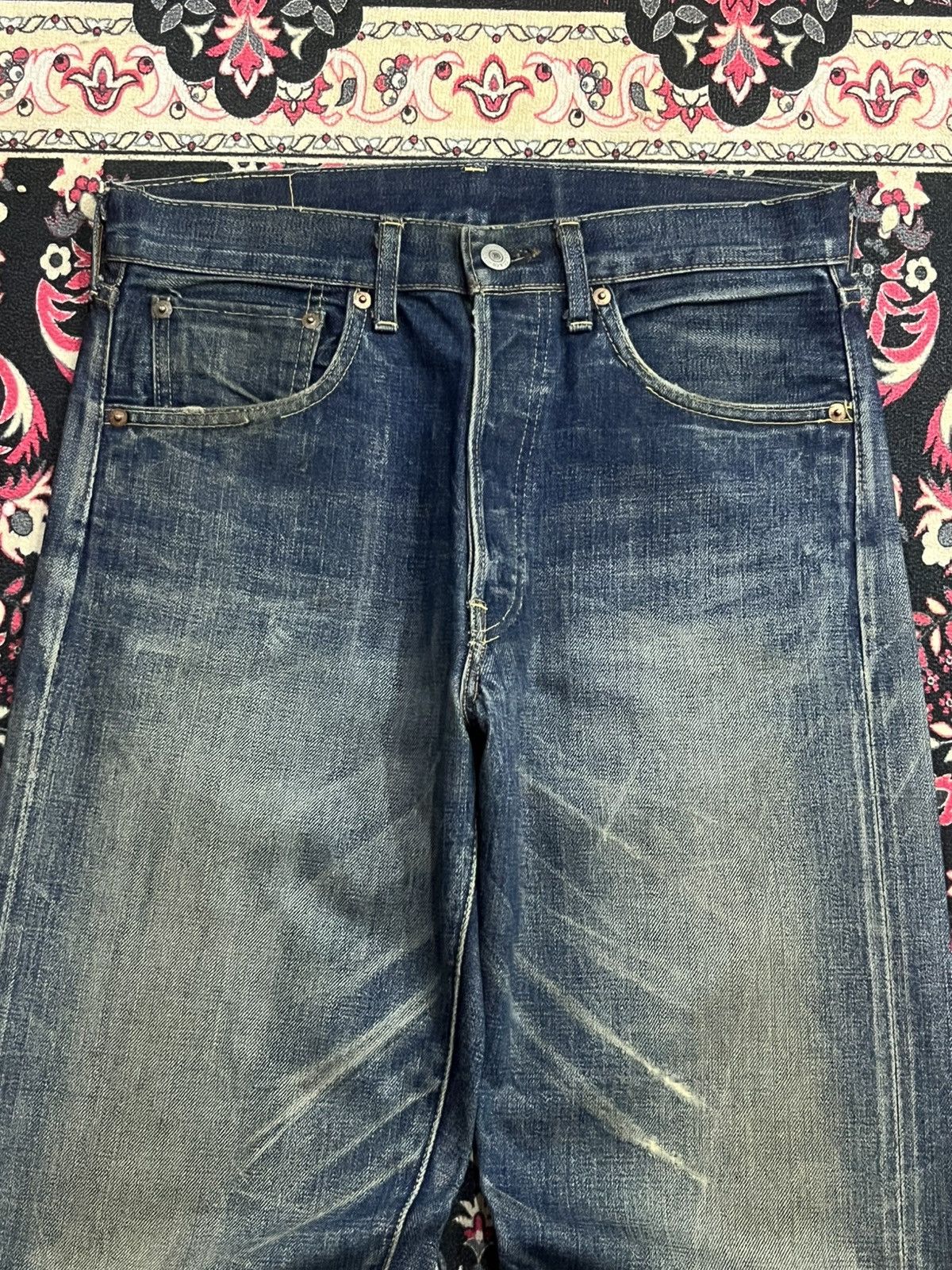 Levi's Vintage Clothing ⚡️Selvedge⚡️Vintage Levi’s 501 LVC Big E Blue Faded Wash Jeans Size US 32 / EU 48 - 4 Thumbnail