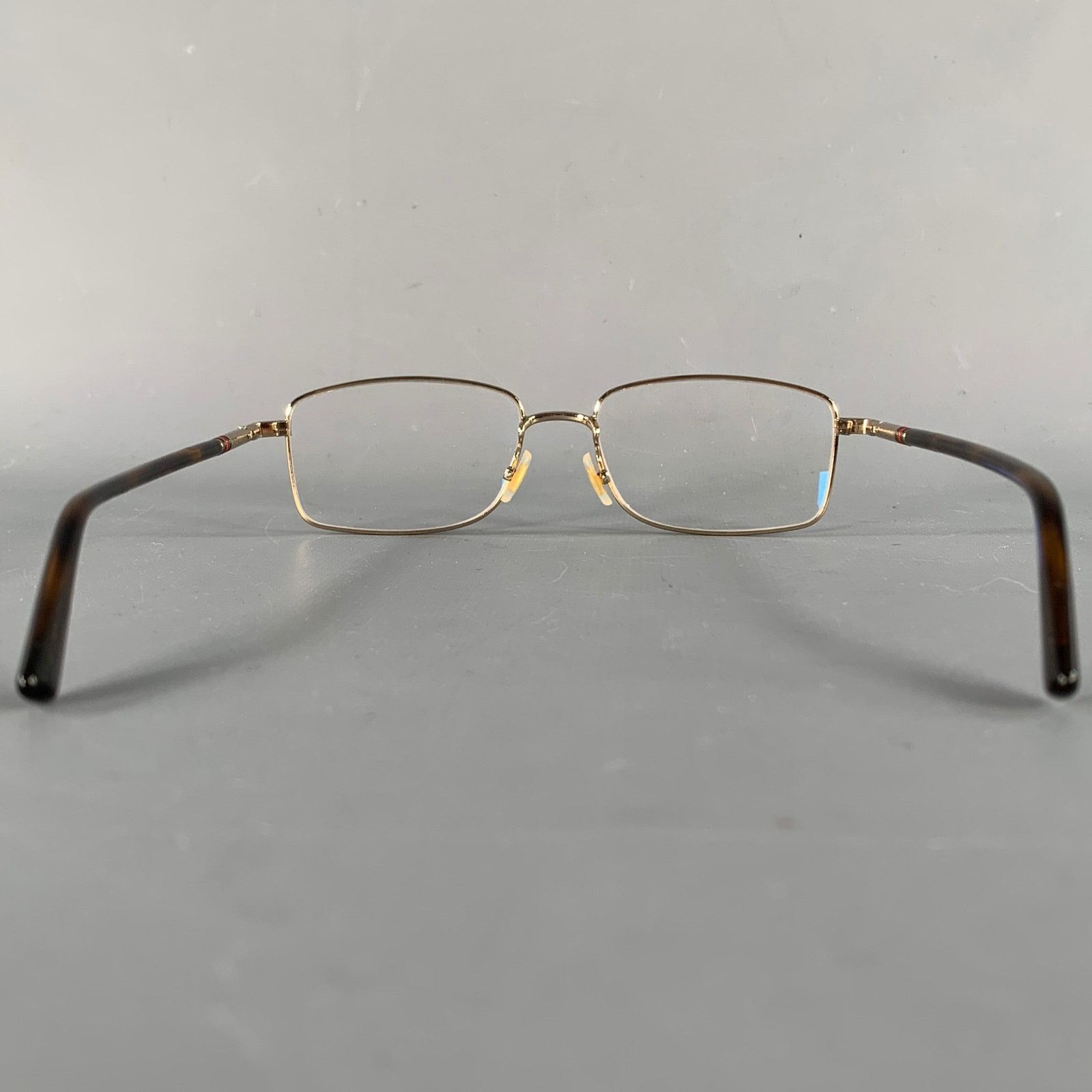 Gucci GUCCI Gold Tortoise Shell Metal Eyeglasses Frames Size ONE SIZE - 4 Thumbnail