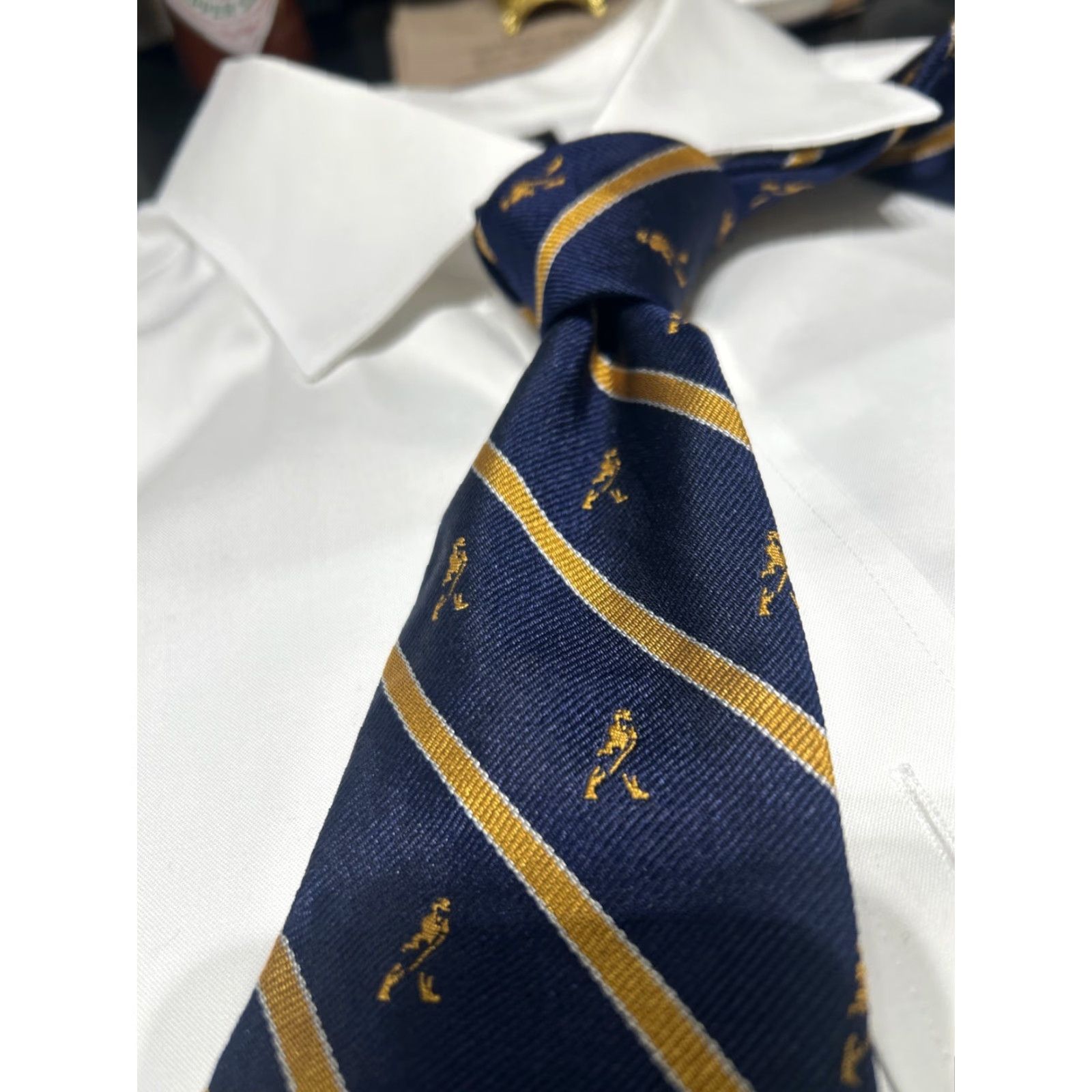 Brooks Brothers Brooks Brothers Tie Geometric Silk Blue Repp Stripe Cal Berkeley Golf Vintage: No Men's One Size 57"-60" Size ONE SIZE - 2 Thumbnail