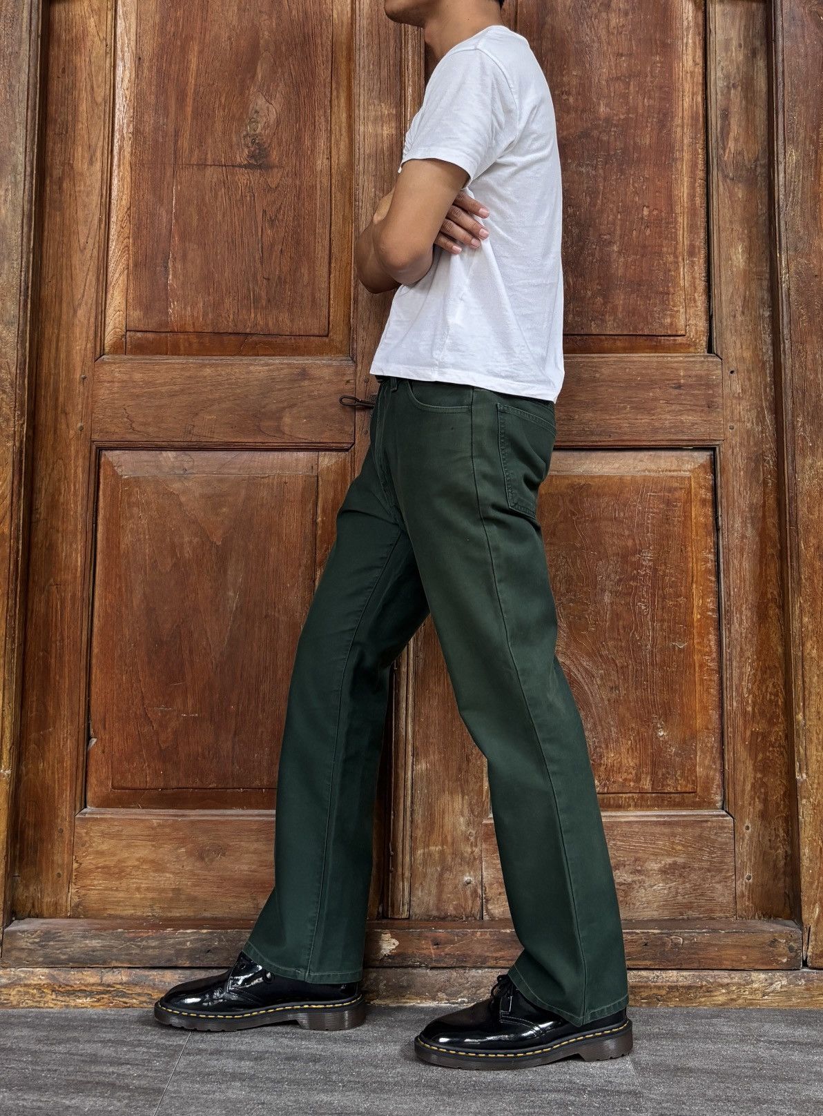 Junya Watanabe FREE TAX! 2000s Dark Green Flared Pants Size US 32 / EU 48 - 13 Thumbnail