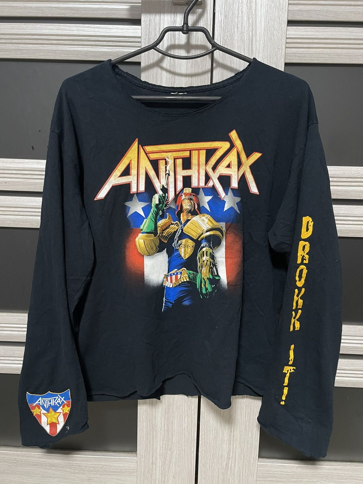 Band Tees Vintage Anthrax I Am The Law Rock It Longsleeve Tee L Size US L / EU 52-54 / 3 - 1 Thumbnail