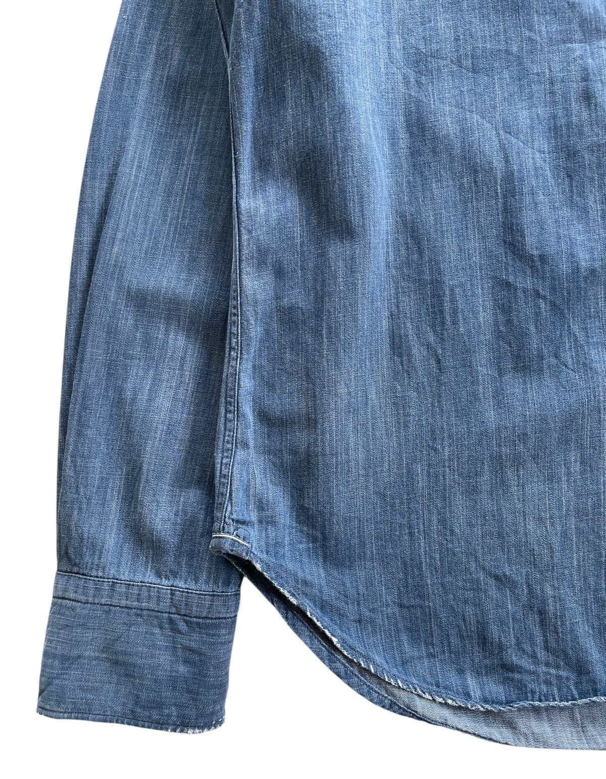 45rpm 45rpm Dungaree Denim Western Distressed Shirt Size US M / EU 48-50 / 2 - 9 Thumbnail