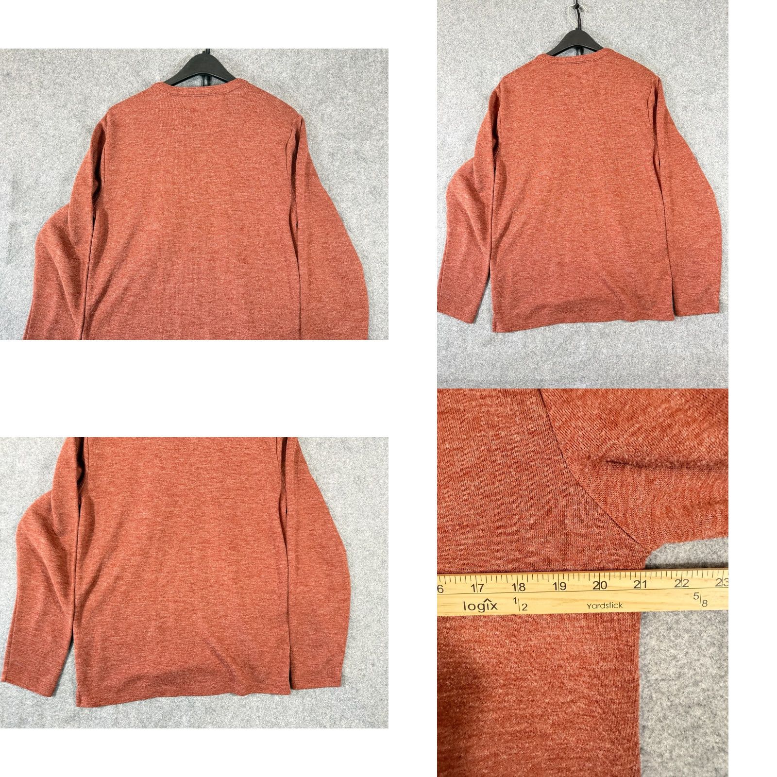 Banana Republic Banana Republic Henley Sweater Mens L Heather Red Knit Long Sleeve Pullover Size US L / EU 52-54 / 3 - 8 Thumbnail