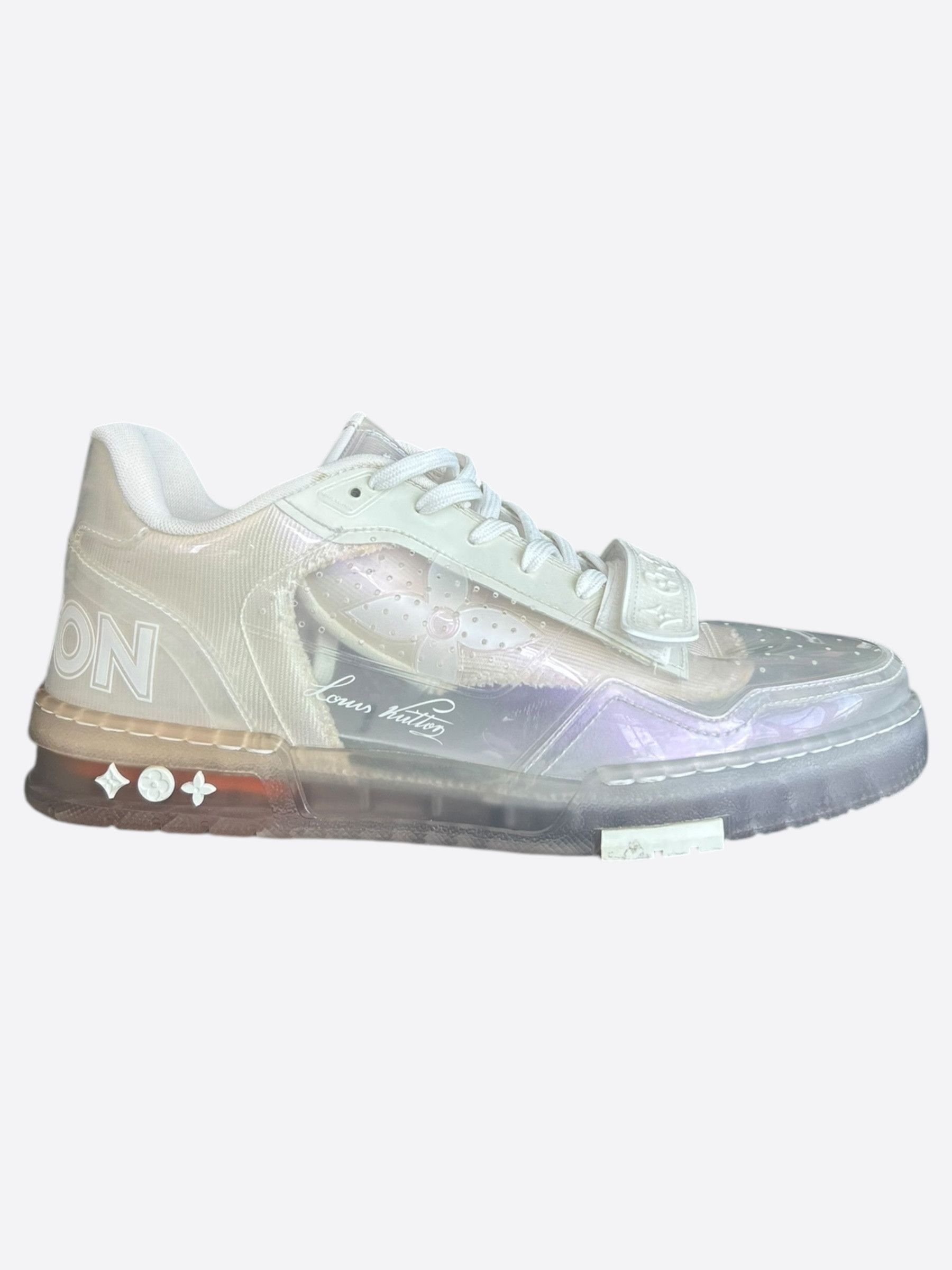 Louis Vuitton Louis Vuitton White & Transparent Mesh Trainers Size US 9 / EU 42 - 1 Thumbnail