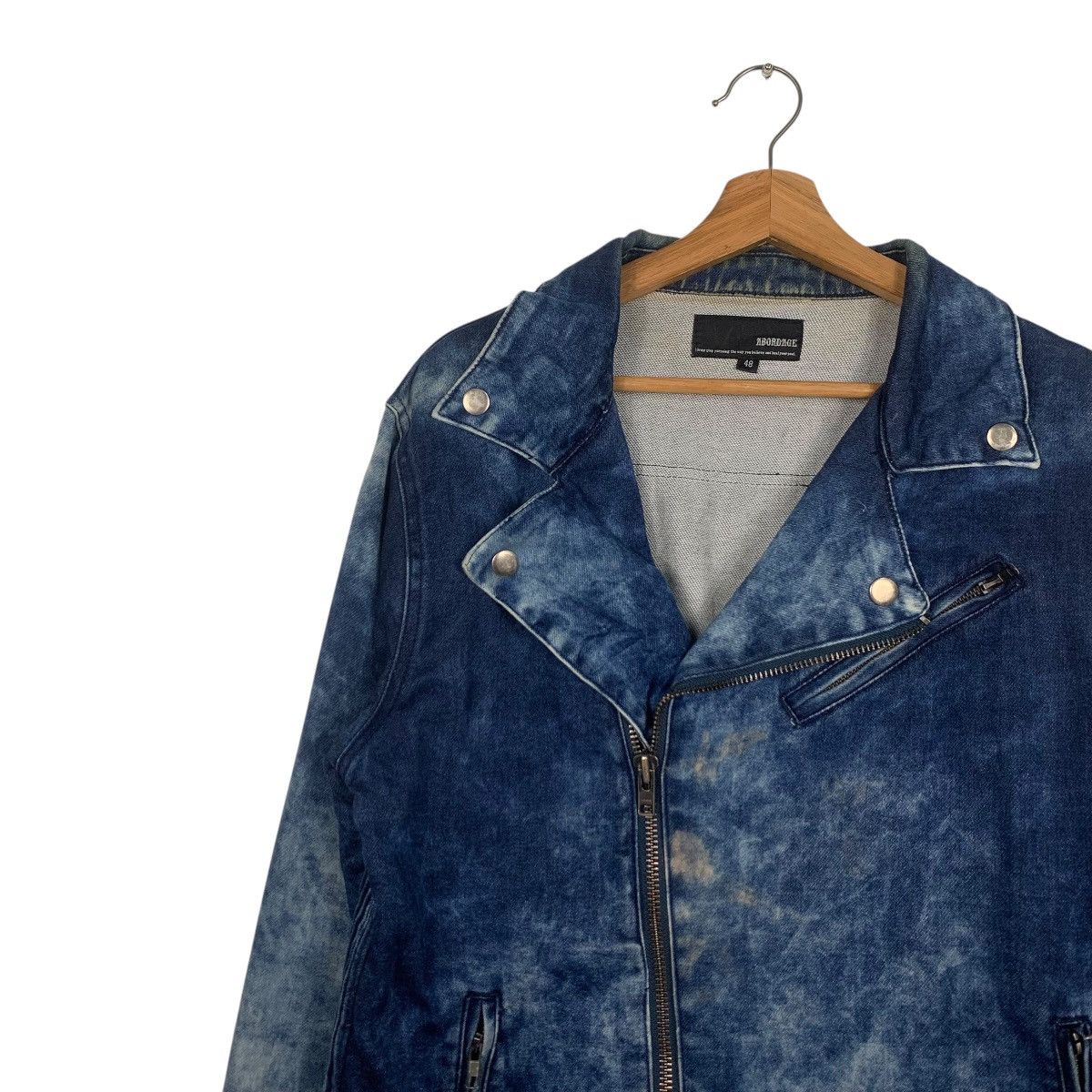 Japanese Brand ABORDAGE Acid Wash Double Collar Jacket #1801-C16 Size US M / EU 48-50 / 2 - 6 Thumbnail
