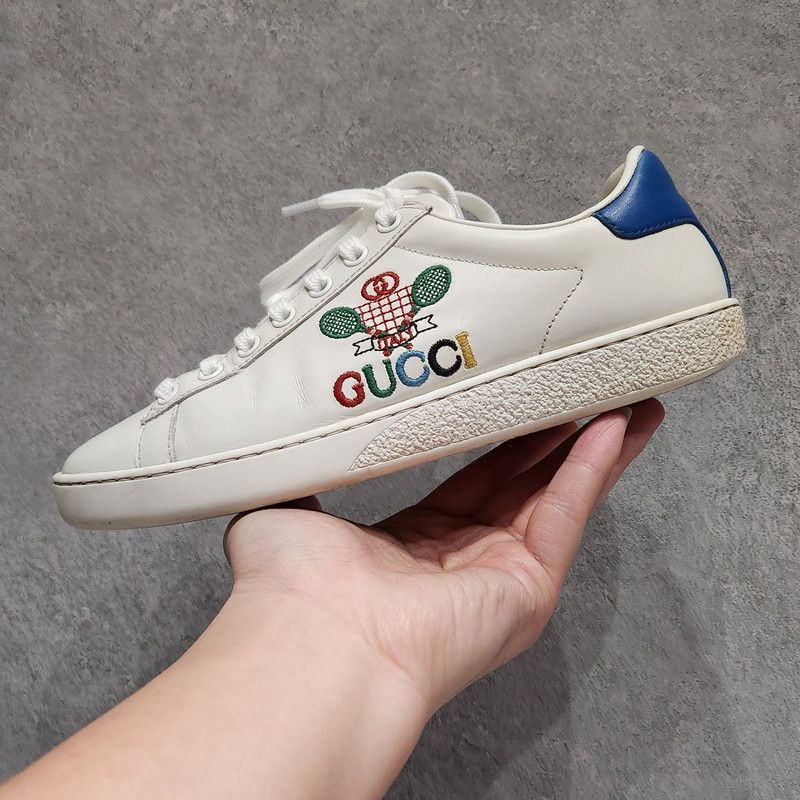 Gucci Gucci ACE Tennis White Leather Sneakers for Women - Size US 5 / IT 35 - 9 Thumbnail