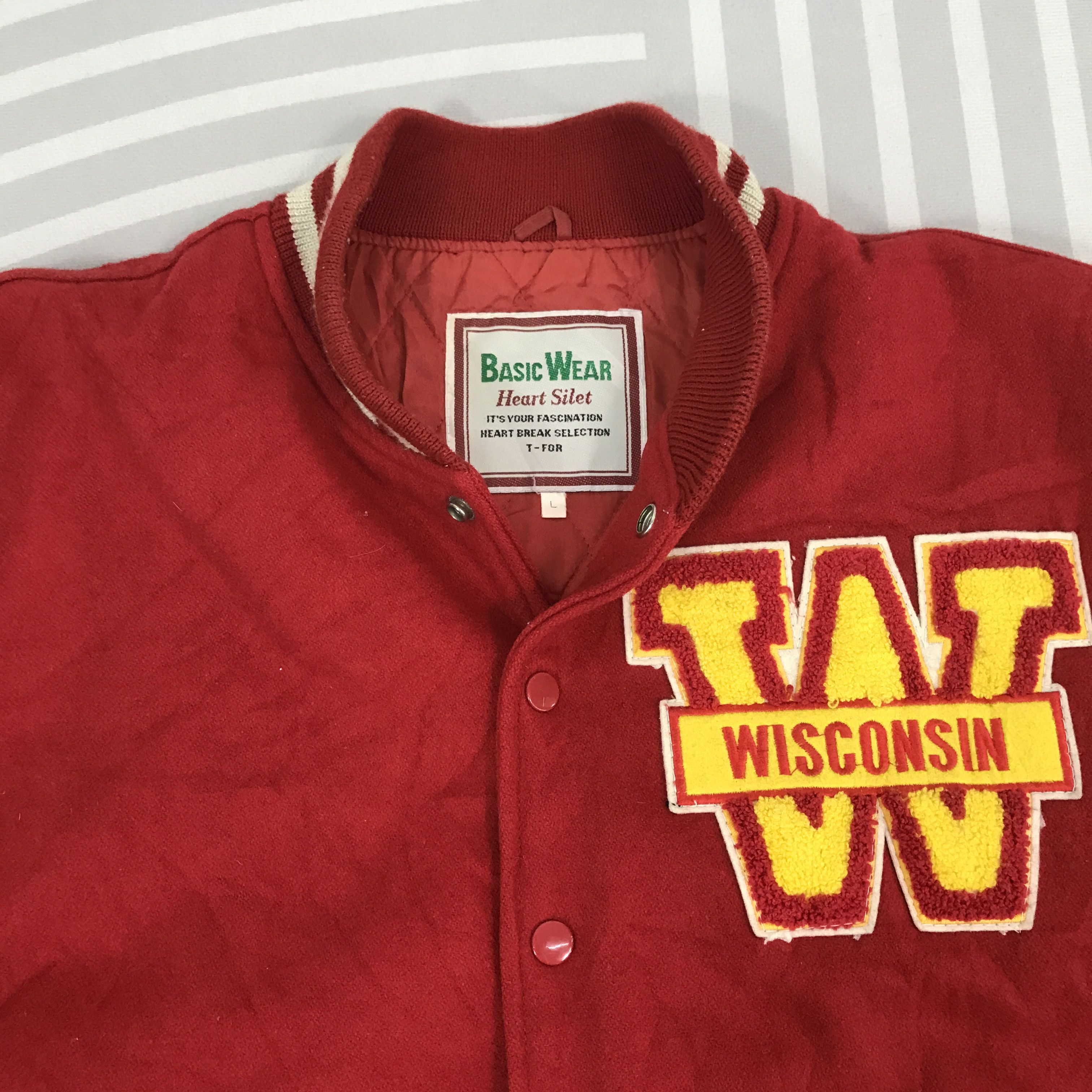 Japanese Brand × Vintage Vintage Winconsin Snap Button Varsity Jacket Size US L / EU 52-54 / 3 - 9 Thumbnail