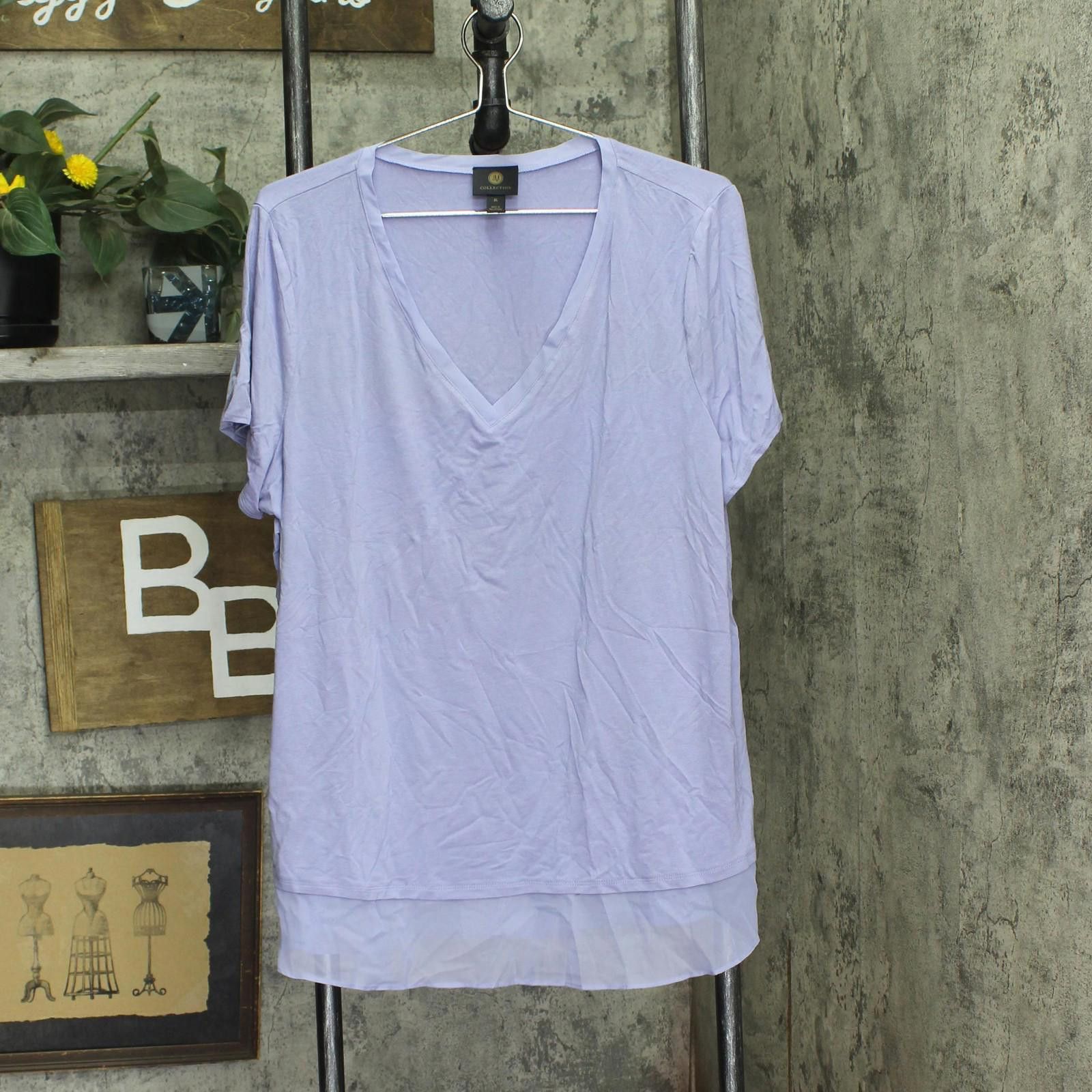 Other New Jm Collection Chiffon Trim V-neck Shirt Top Purple Xl Size XL / US 12-14 / IT 48-50 - 1 Thumbnail
