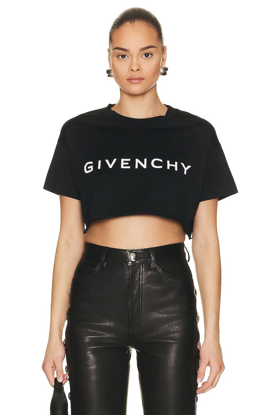 Givenchy o1srvl11e0825 Cropped T-Shirt in Black Size L / US 10 / IT 46 - 1 Thumbnail