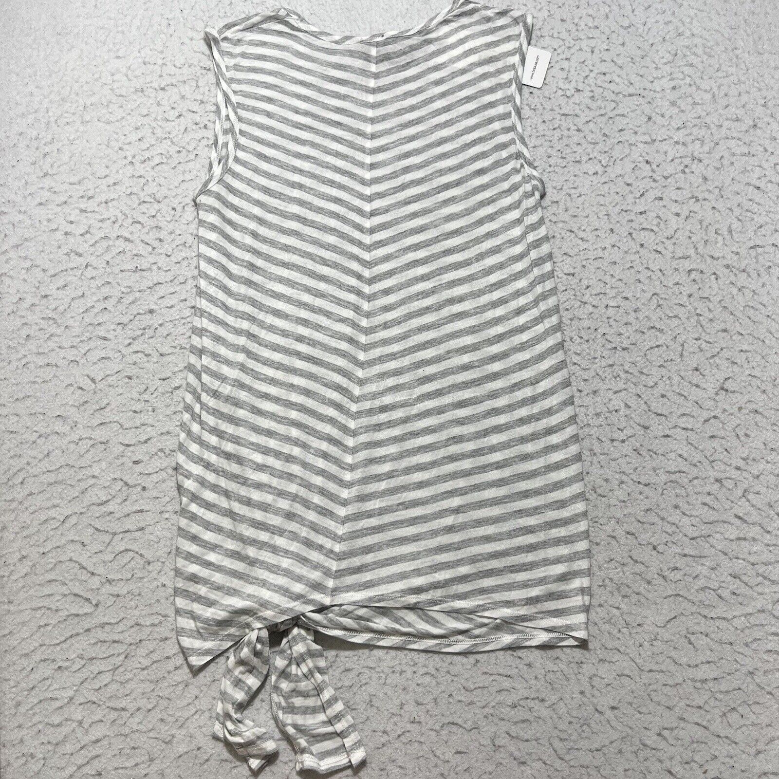 Nordstrom Bobi Sleeveless Tank Top Tie Strap Gray + White Striped Size XS / US 0-2 / IT 36-38 - 8 Thumbnail