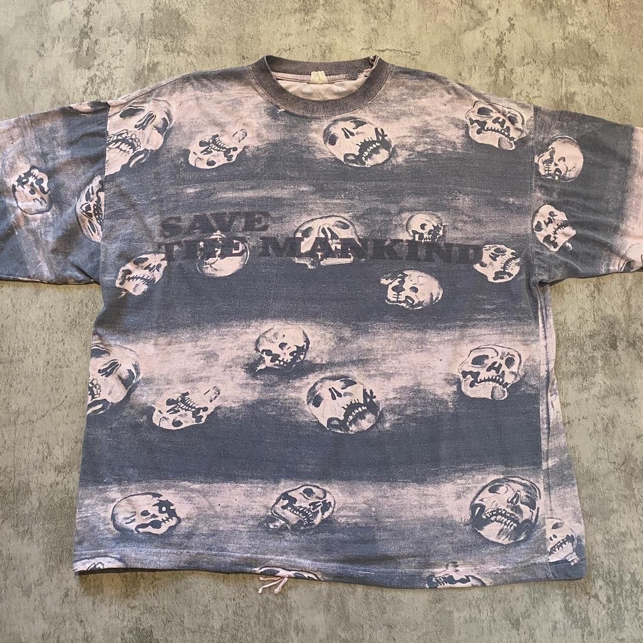Other 90s Vintage Save the mankind Grey and black skulls Size US L / EU 52-54 / 3 - 1 Thumbnail