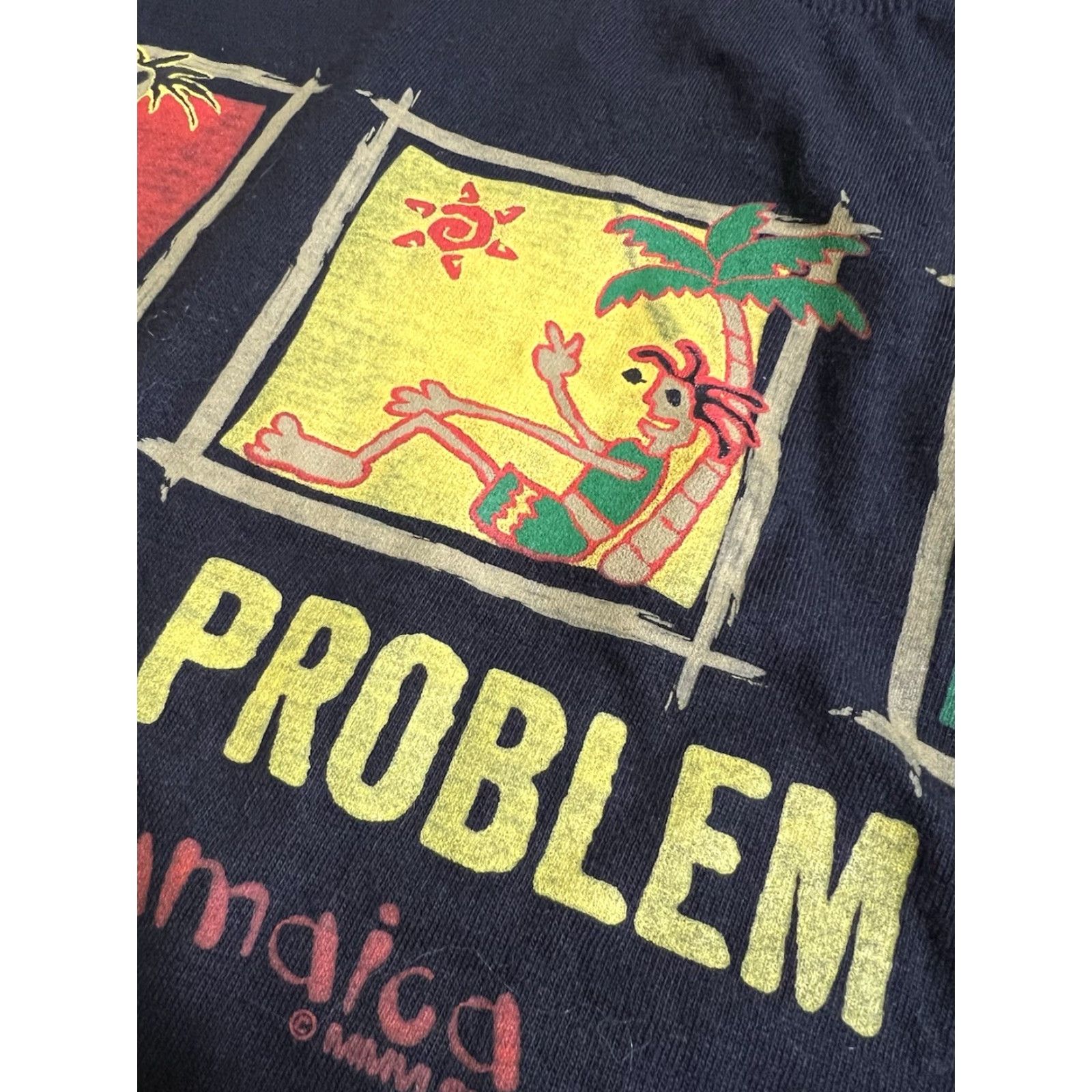 Vintage VINTAGE Irie Vibes T-Shirt Black 2000s No Problem Jamaica Adult M Short Sleeve Crew Neck Men "Beach" "Classic" Shirt Size US M / EU 48-50 / 2 - 3 Thumbnail